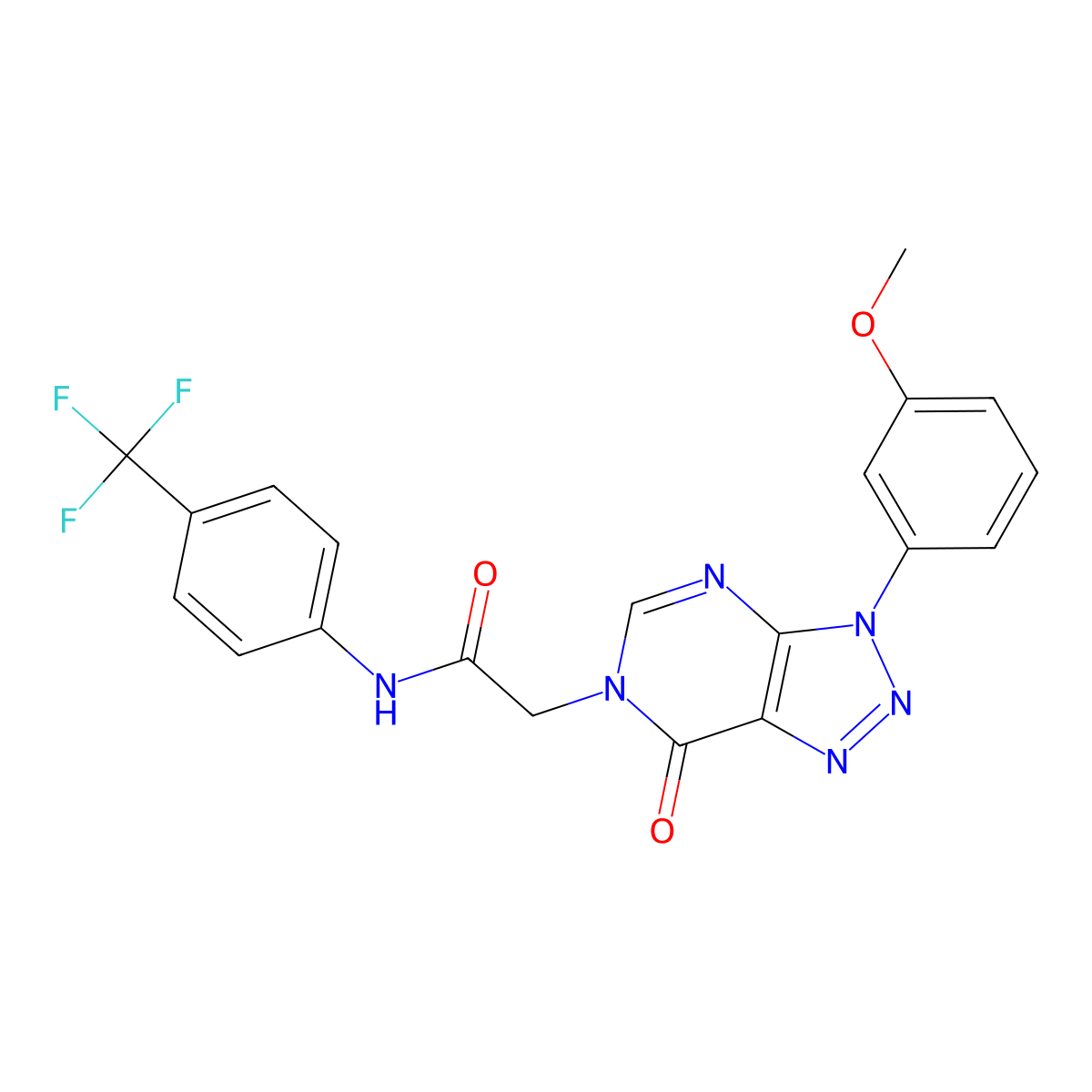 2-(3-(3-methoxyphenyl)-7-oxo-3H-[1,2,3]triazolo[4,5-d]pyrimidin-6(7H)-yl)-N-(4-(trifluoromethyl)phenyl)acetamide molecular structure, CAS 847385-70-0