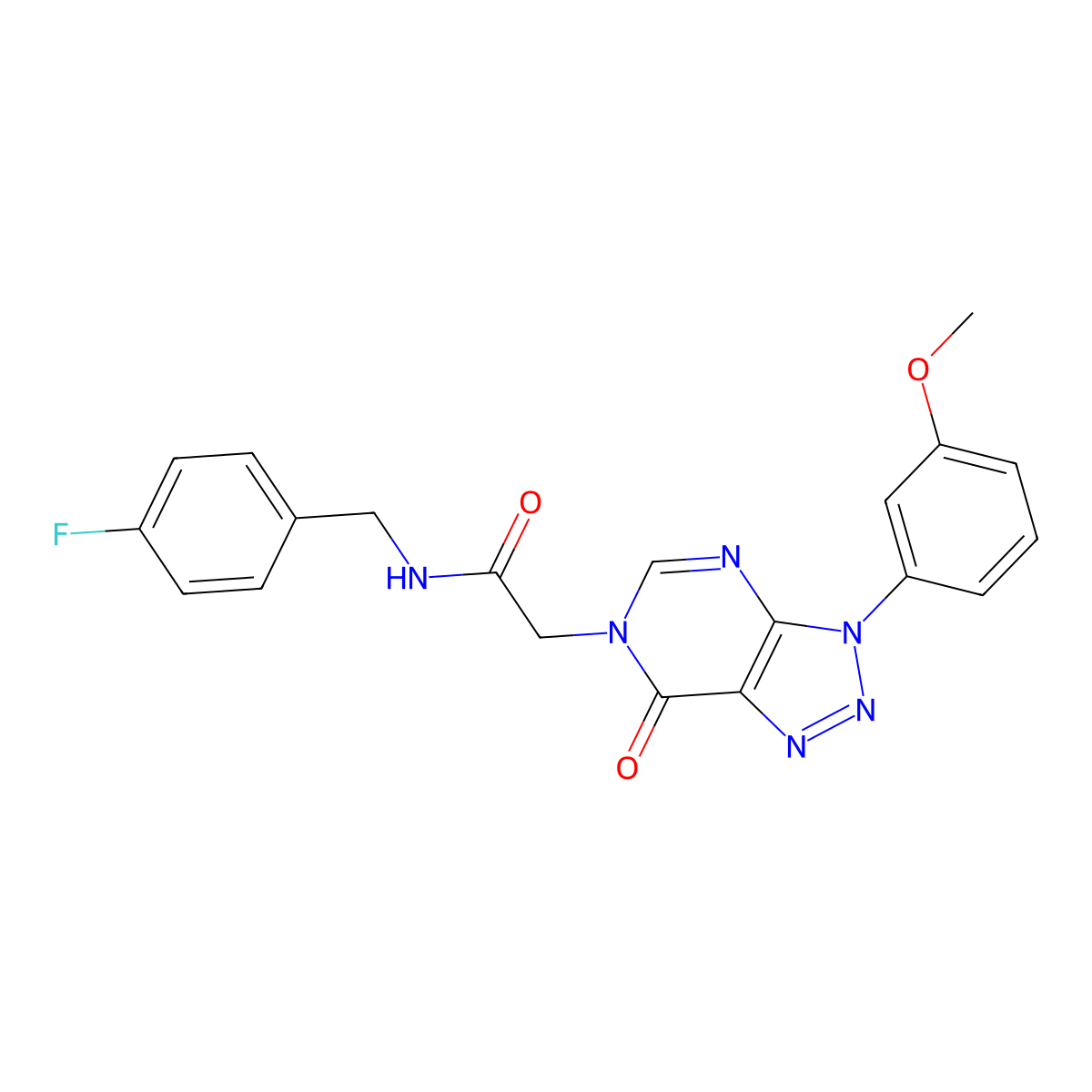 N-(4-fluorobenzyl)-2-(3-(3-methoxyphenyl)-7-oxo-3H-[1,2,3]triazolo[4,5-d]pyrimidin-6(7H)-yl)acetamide molecular structure, CAS 847385-75-5
