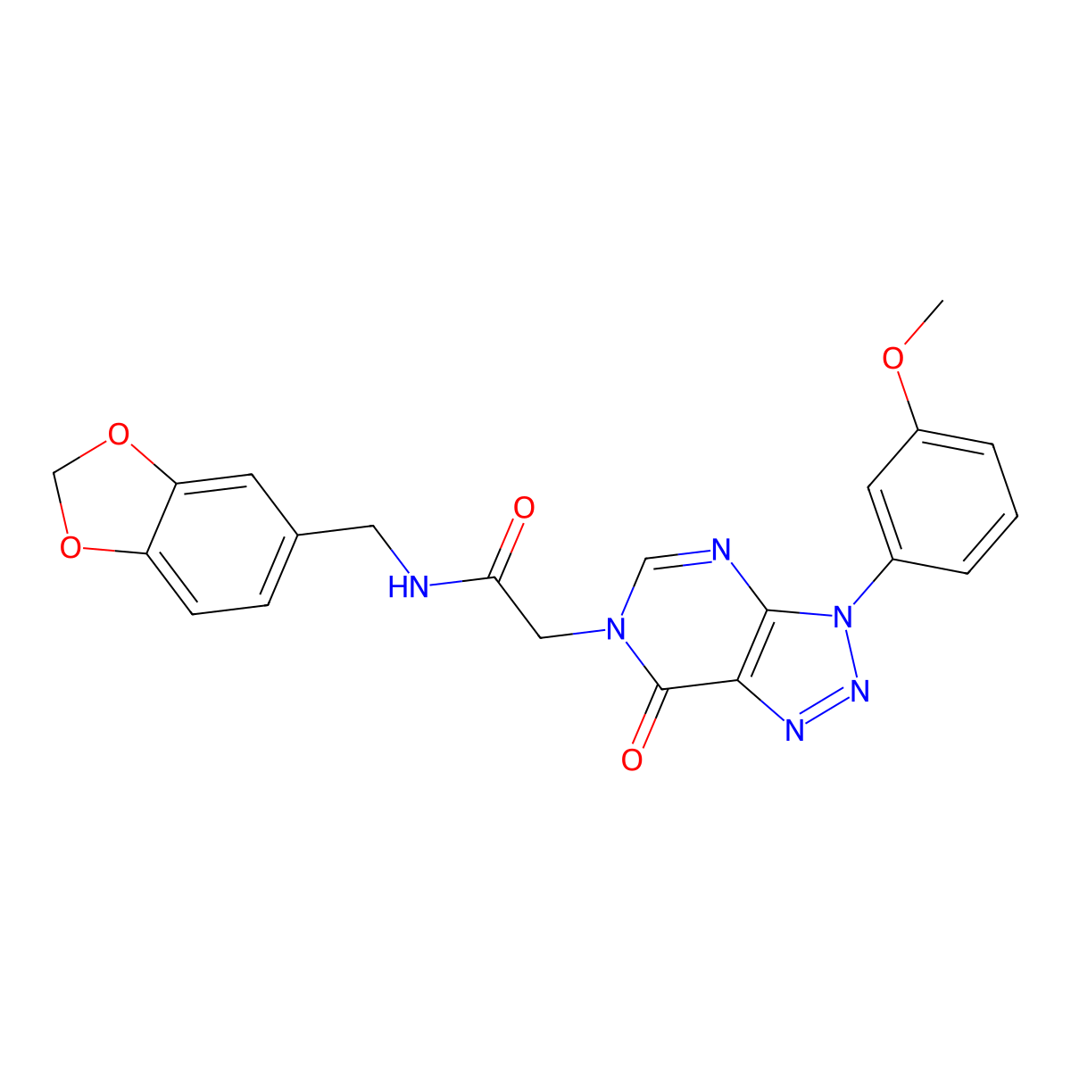 N-(benzo[d][1,3]dioxol-5-ylmethyl)-2-(3-(3-methoxyphenyl)-7-oxo-3H-[1,2,3]triazolo[4,5-d]pyrimidin-6(7H)-yl)acetamide molecular structure, CAS 847385-76-6
