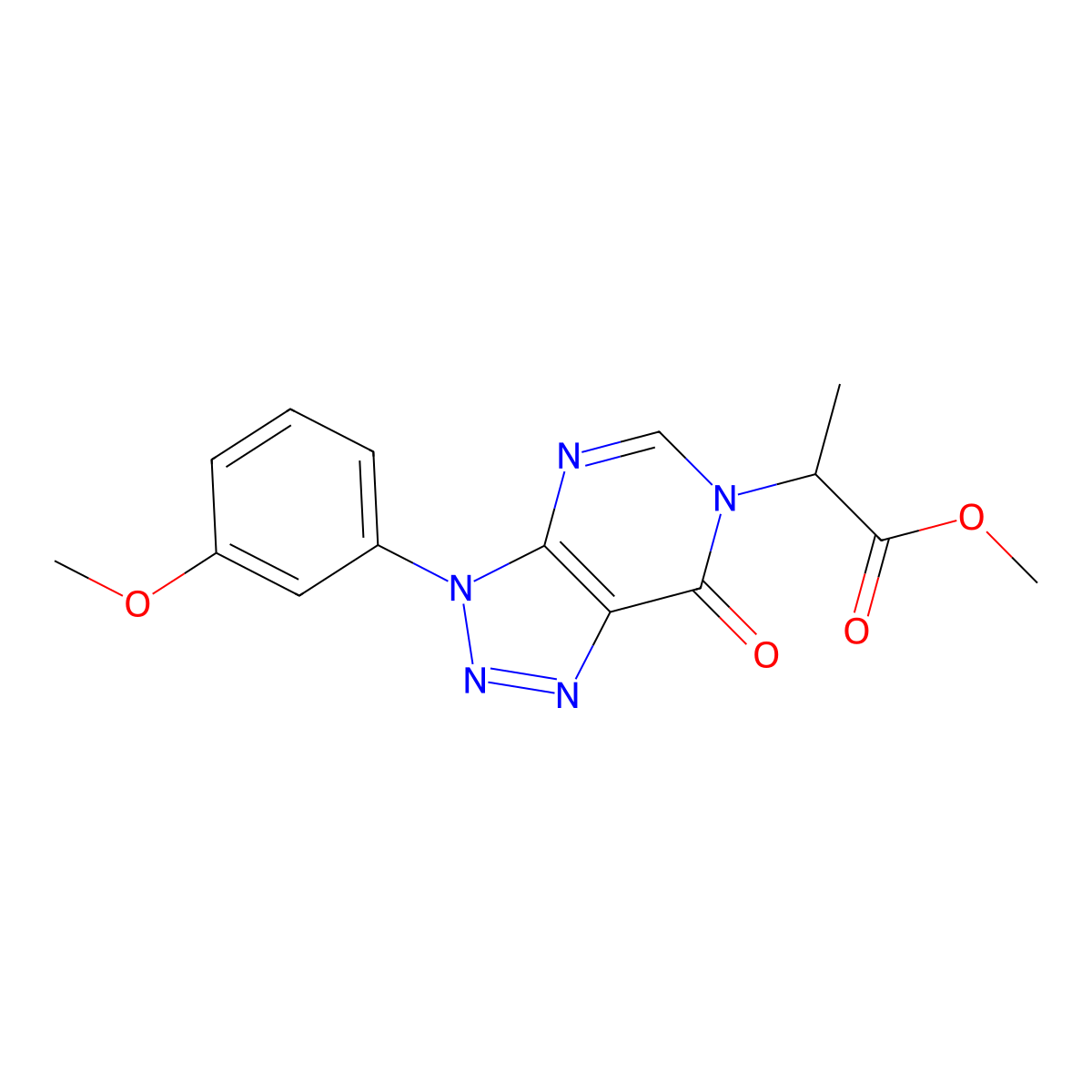 methyl 2-(3-(3-methoxyphenyl)-7-oxo-3H-[1,2,3]triazolo[4,5-d]pyrimidin-6(7H)-yl)propanoate molecular structure, CAS 847385-98-2