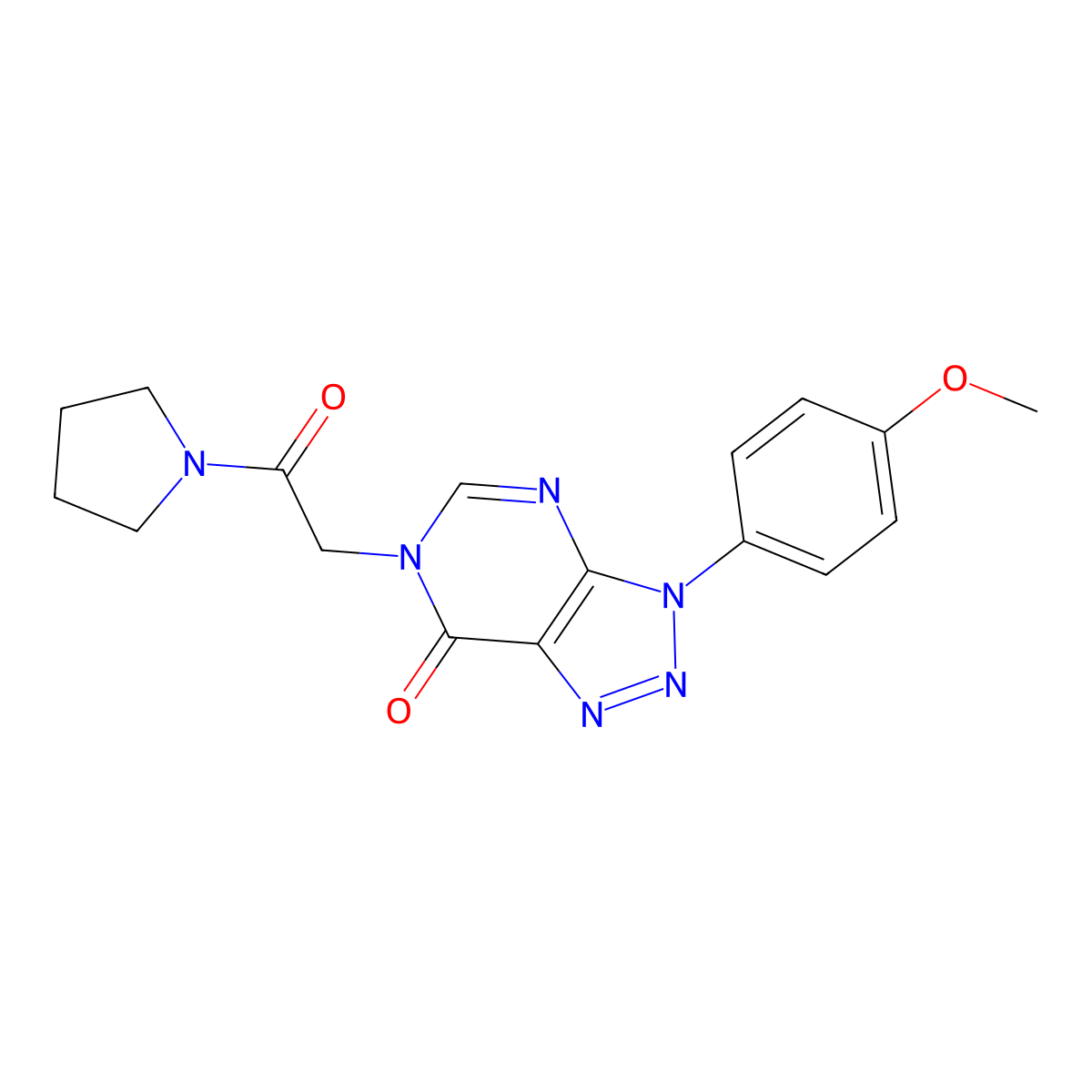 3-(4-methoxyphenyl)-6-(2-oxo-2-pyrrolidin-1-ylethyl)-3,6-dihydro-7H-[1,2,3]triazolo[4,5-d]pyrimidin-7-one molecular structure, CAS 847386-47-4