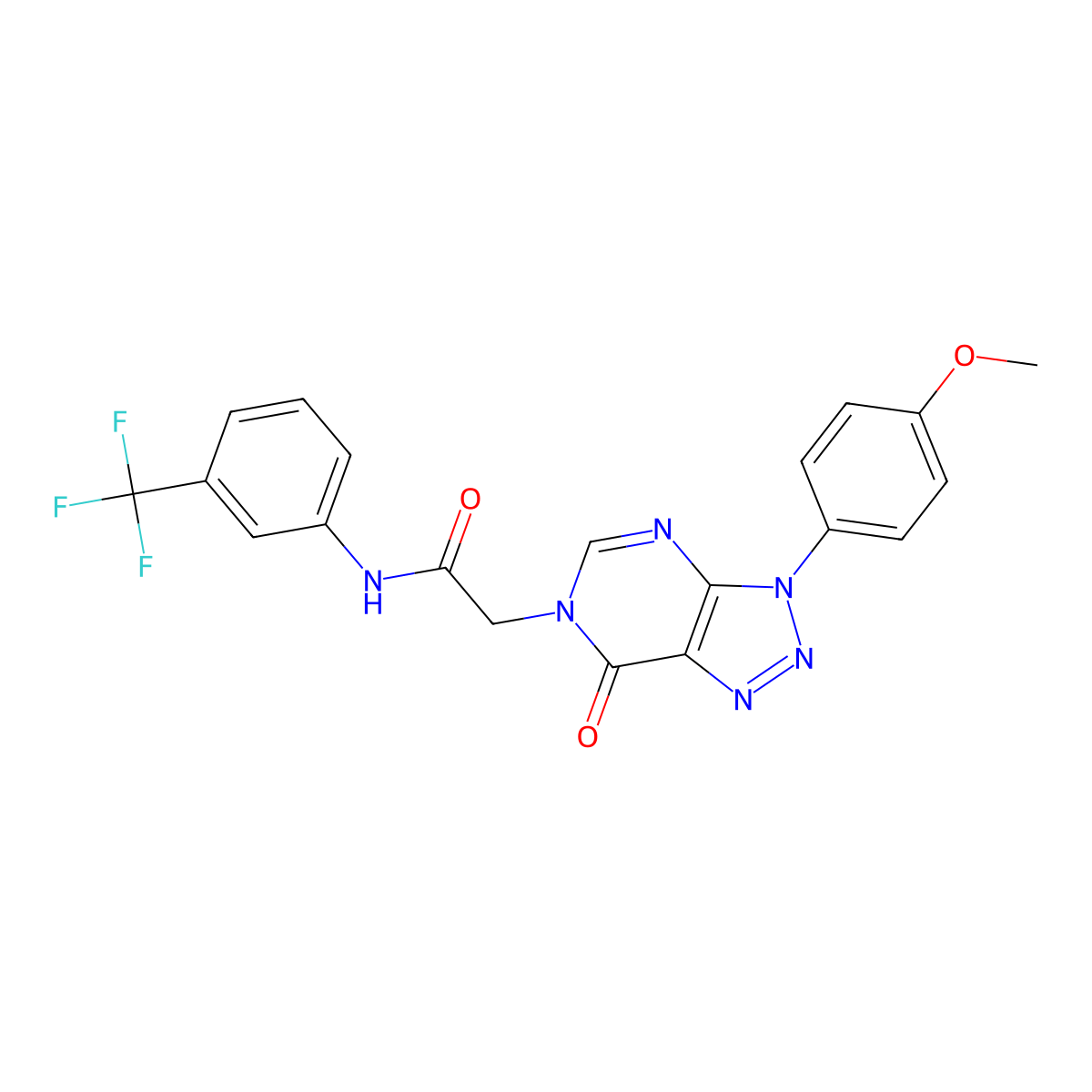 2-(3-(4-methoxyphenyl)-7-oxo-3H-[1,2,3]triazolo[4,5-d]pyrimidin-6(7H)-yl)-N-(3-(trifluoromethyl)phenyl)acetamide molecular structure, CAS 847387-03-5