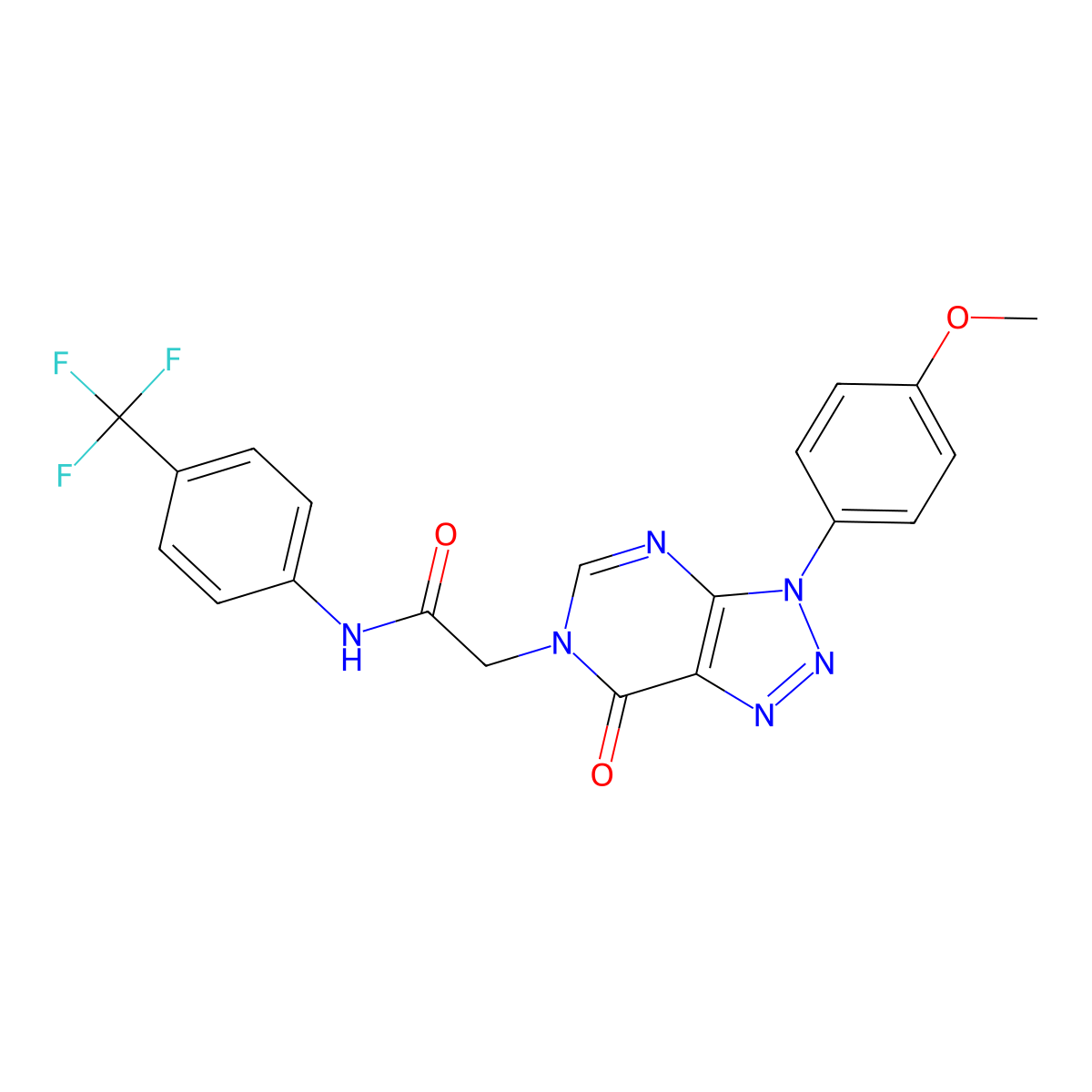 2-(3-(4-methoxyphenyl)-7-oxo-3H-[1,2,3]triazolo[4,5-d]pyrimidin-6(7H)-yl)-N-(4-(trifluoromethyl)phenyl)acetamide molecular structure, CAS 847387-04-6