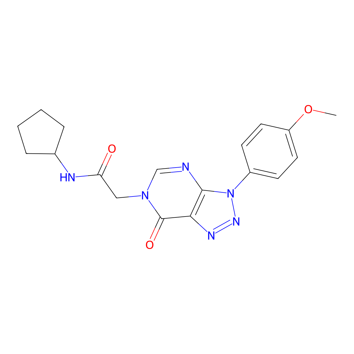 N-cyclopentyl-2-(3-(4-methoxyphenyl)-7-oxo-3H-[1,2,3]triazolo[4,5-d]pyrimidin-6(7H)-yl)acetamide molecular structure, CAS 847387-09-1
