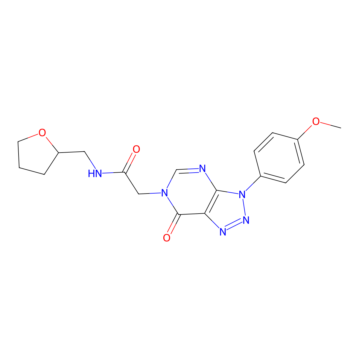 2-[3-(4-methoxyphenyl)-7-oxo-3,7-dihydro-6H-[1,2,3]triazolo[4,5-d]pyrimidin-6-yl]-N-(tetrahydrofuran-2-ylmethyl)acetamide molecular structure, CAS 847387-17-1