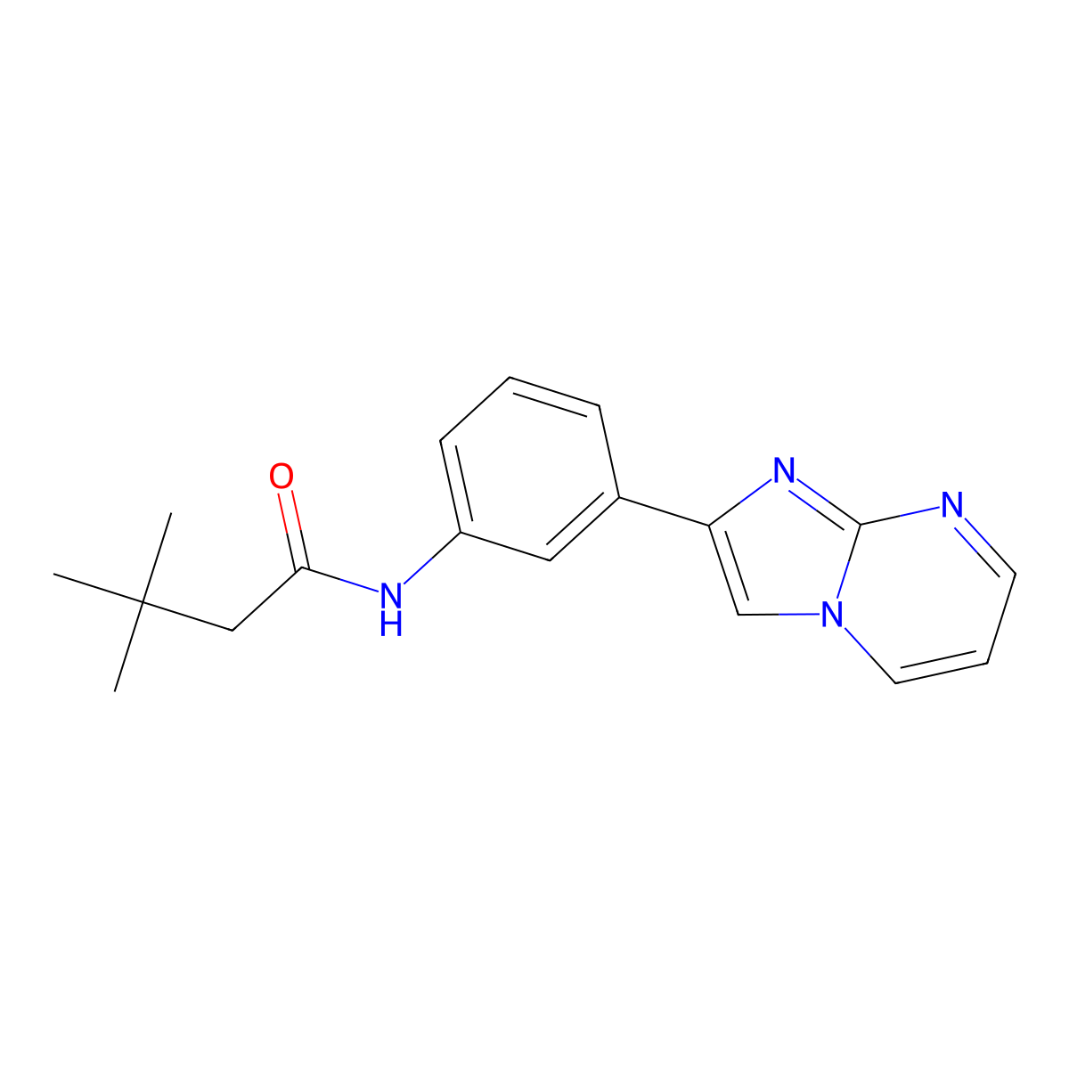 N-(3-imidazo[1,2-a]pyrimidin-2-ylphenyl)-3,3-dimethylbutanamide molecular structure, CAS 847387-46-6