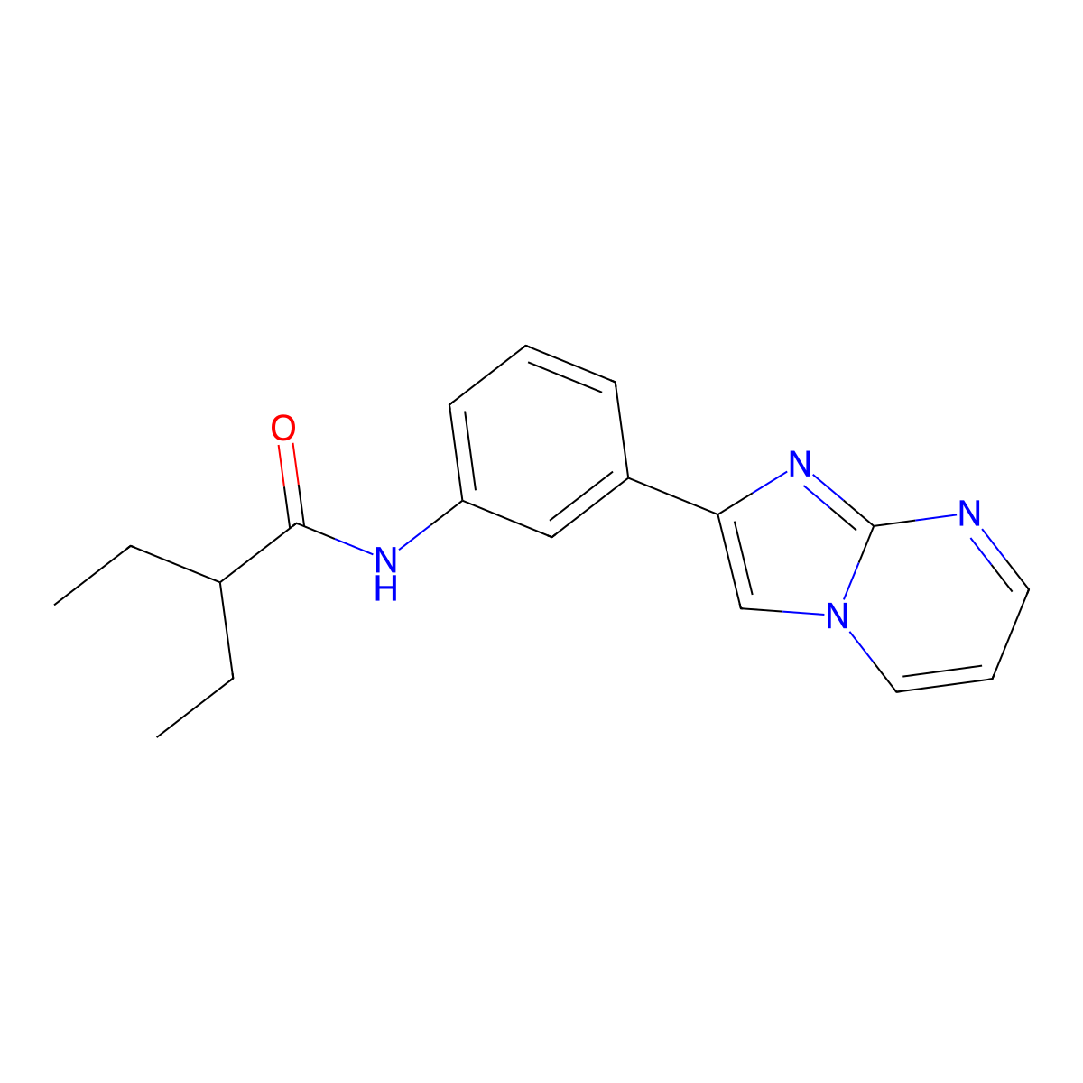 2-ethyl-N-(3-(imidazo[1,2-a]pyrimidin-2-yl)phenyl)butanamide molecular structure, CAS 847387-47-7