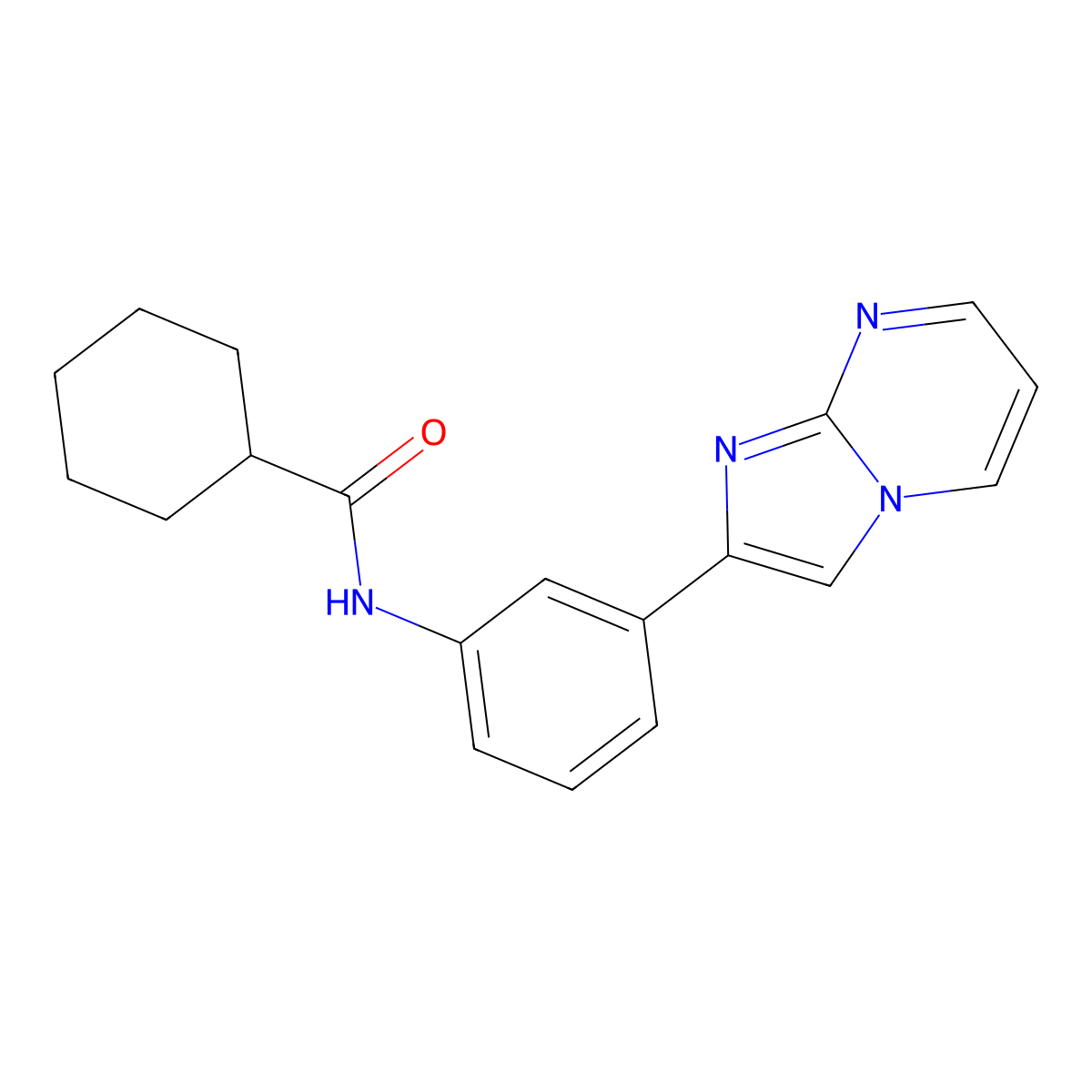 N-(3-(imidazo[1,2-a]pyrimidin-2-yl)phenyl)cyclohexanecarboxamide molecular structure, CAS 847387-48-8