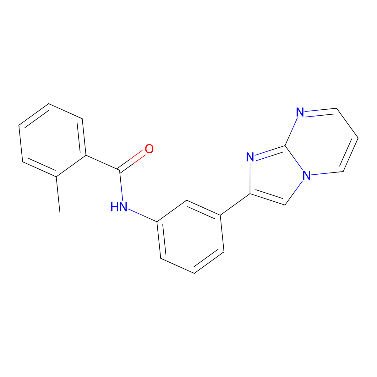 N-(3-(imidazo[1,2-a]pyrimidin-2-yl)phenyl)-2-methylbenzamide molecular structure, CAS 847387-51-3