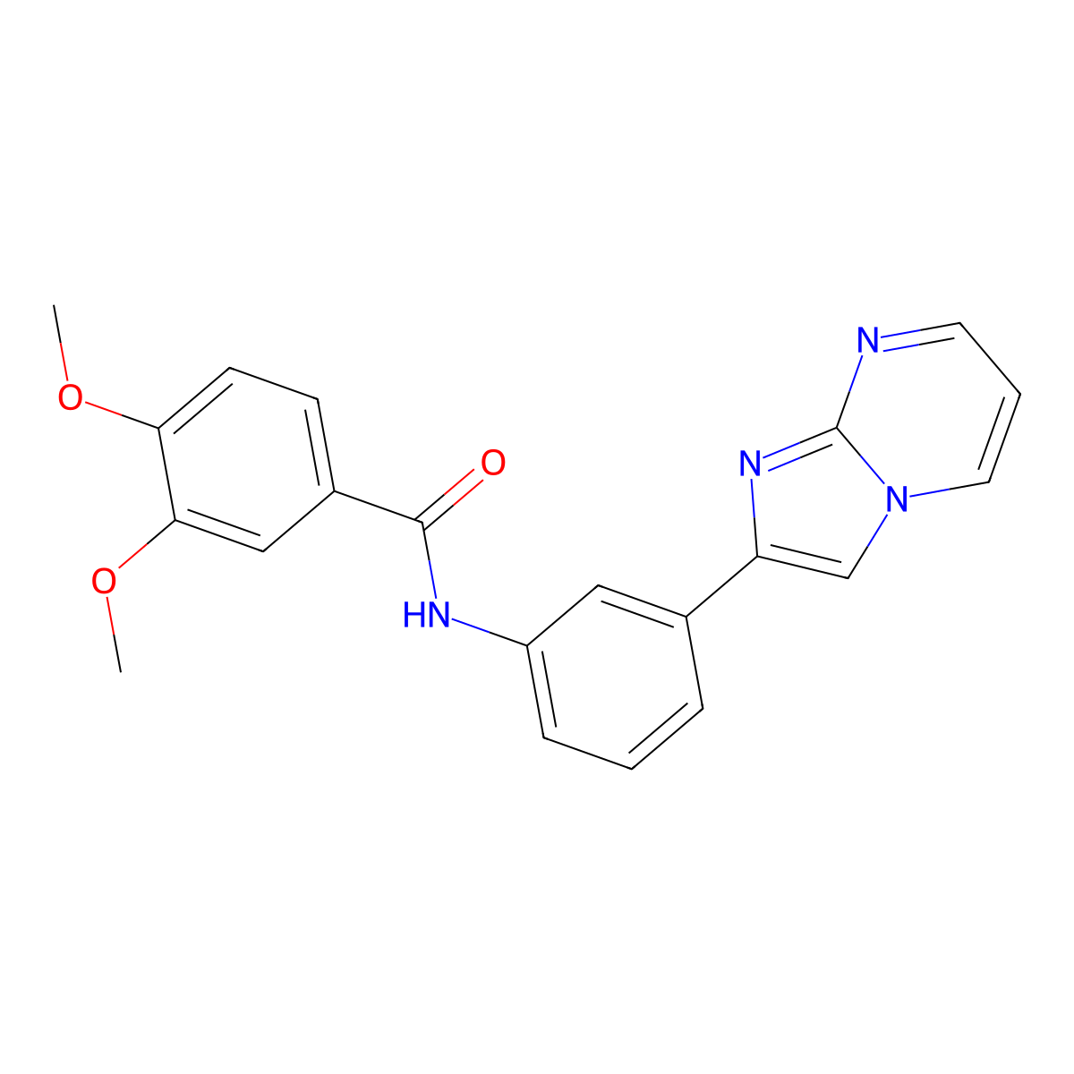 N-(3-imidazo[1,2-a]pyrimidin-2-ylphenyl)-3,4-dimethoxybenzamide molecular structure, CAS 847387-56-8