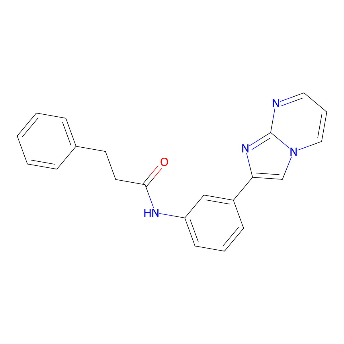 N-(3-(imidazo[1,2-a]pyrimidin-2-yl)phenyl)-3-phenylpropanamide molecular structure, CAS 847387-62-6