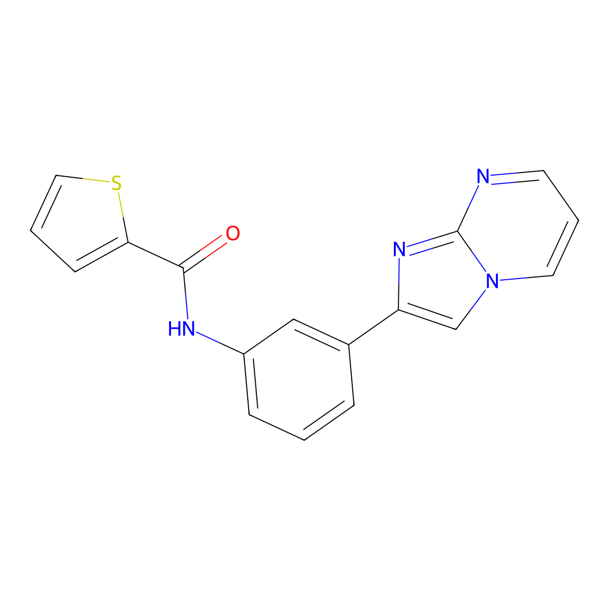 N-(3-imidazo[1,2-a]pyrimidin-2-ylphenyl)thiophene-2-carboxamide molecular structure, CAS 847387-64-8