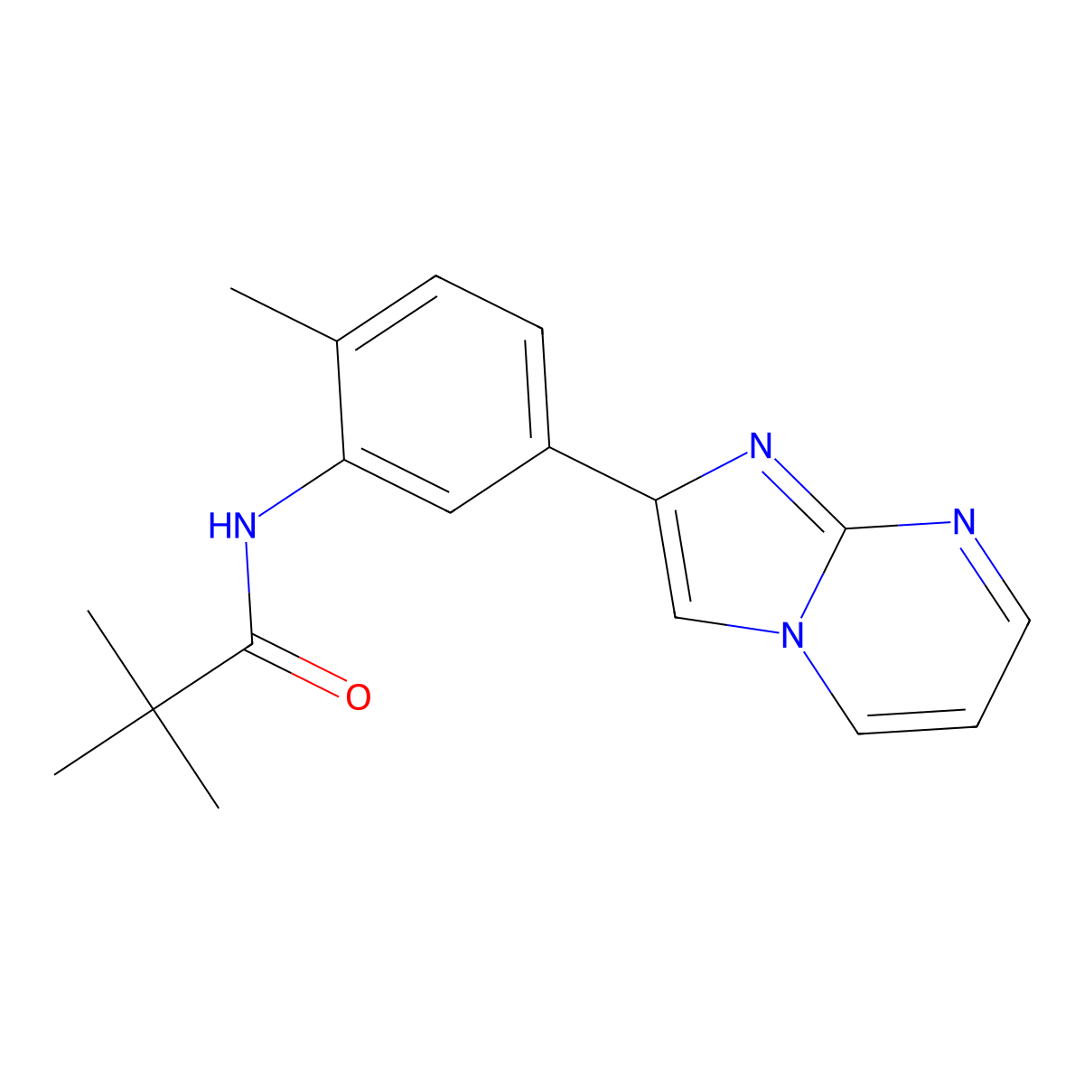 N-(5-(imidazo[1,2-a]pyrimidin-2-yl)-2-methylphenyl)pivalamide molecular structure, CAS 847387-68-2