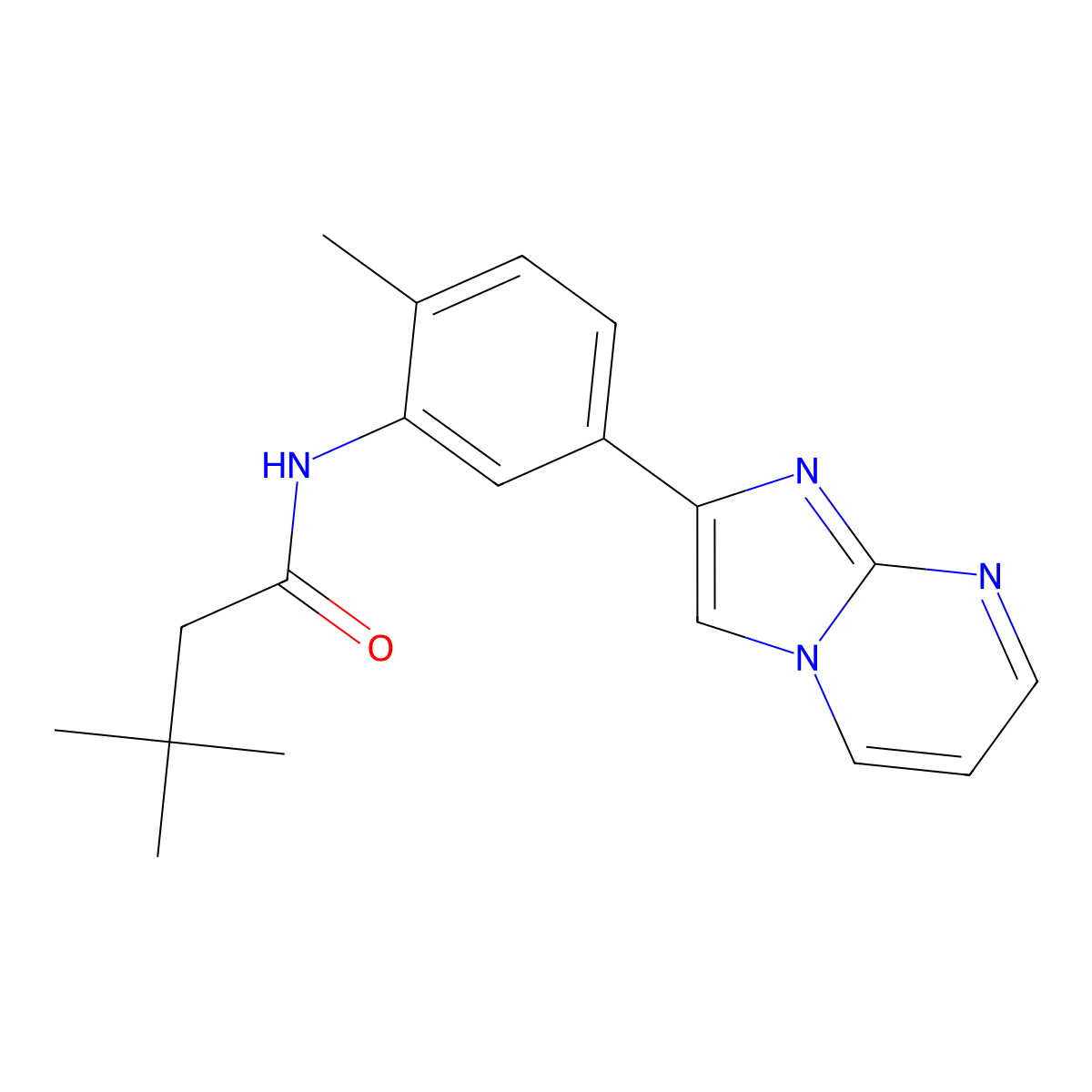 N-(5-{imidazo[1,2-a]pyrimidin-2-yl}-2-methylphenyl)-3,3-dimethylbutanamide molecular structure, CAS 847387-69-3
