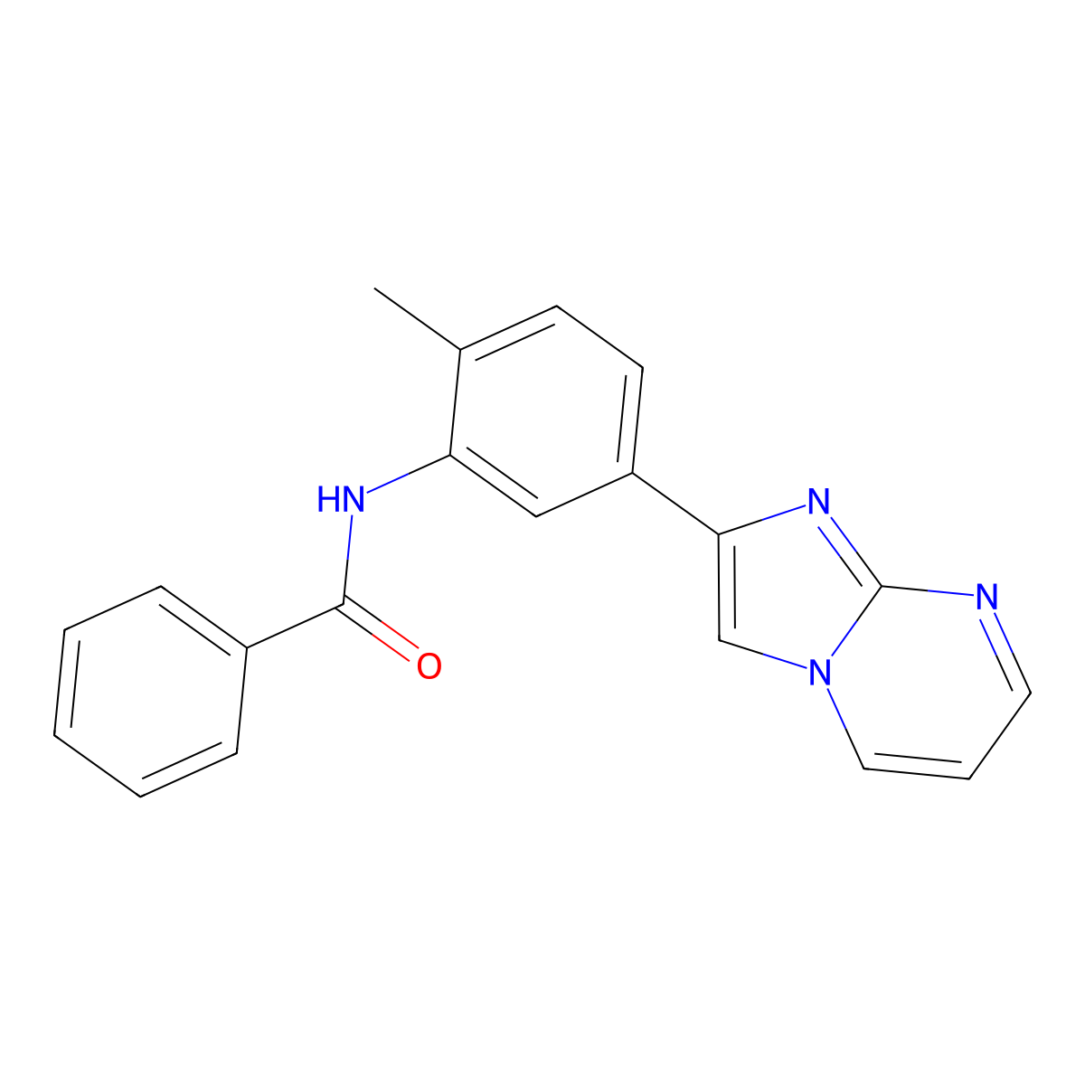 N-(5-{Imidazo[1,2-A]pyrimidin-2-YL}-2-methylphenyl)benzamide molecular structure, CAS 847387-73-9