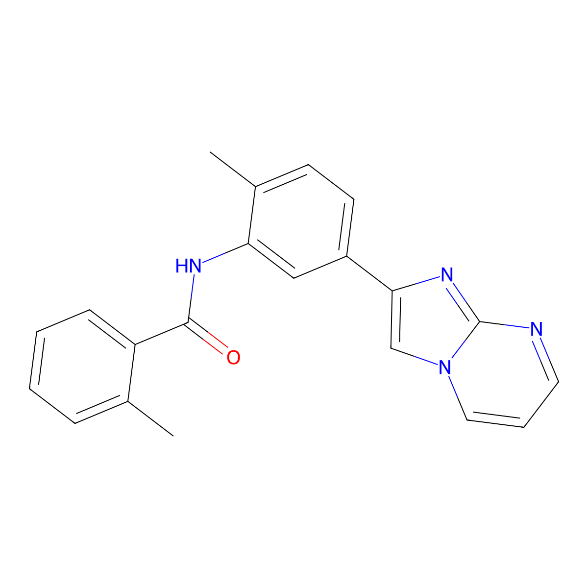 N-(5-imidazo[1,2-a]pyrimidin-2-yl-2-methylphenyl)-2-methylbenzamide molecular structure, CAS 847387-74-0