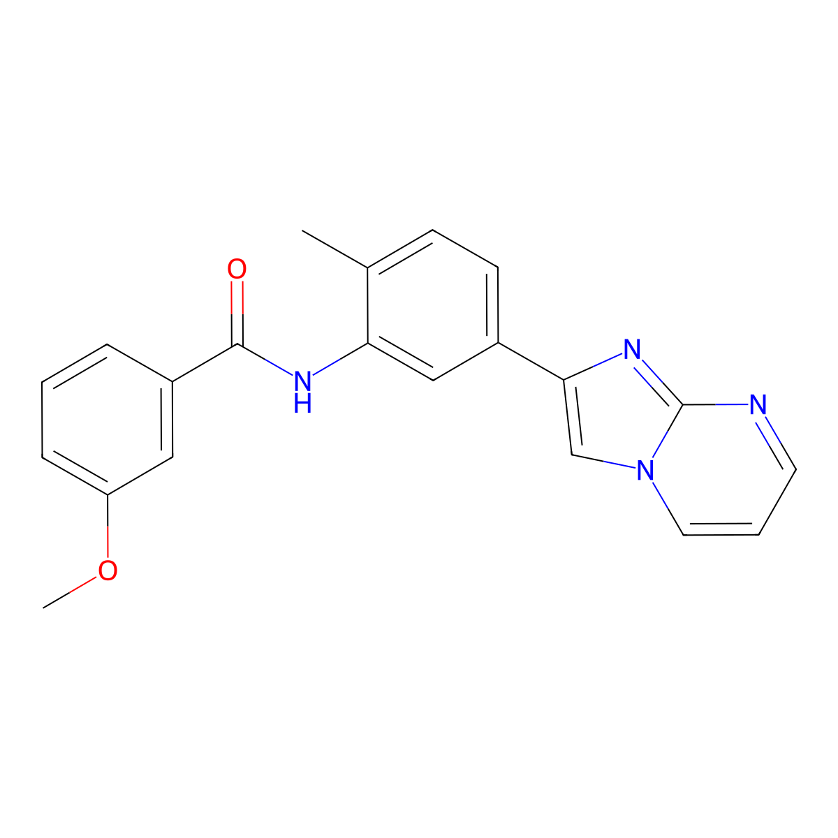 N-(5-imidazo[1,2-a]pyrimidin-2-yl-2-methylphenyl)-3-methoxybenzamide molecular structure, CAS 847387-79-5