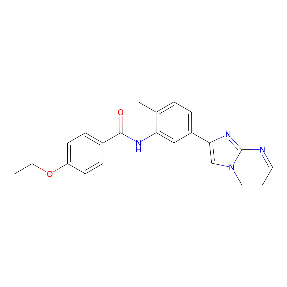 4-ethoxy-N-(5-imidazo[1,2-a]pyrimidin-2-yl-2-methylphenyl)benzamide molecular structure, CAS 847387-81-9