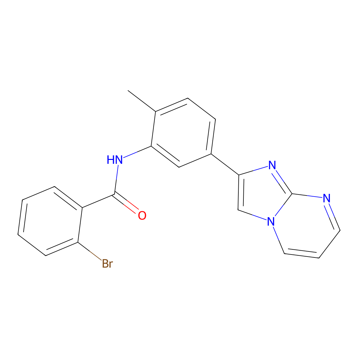 2-bromo-N-(5-{imidazo[1,2-a]pyrimidin-2-yl}-2-methylphenyl)benzamide molecular structure, CAS 847387-85-3