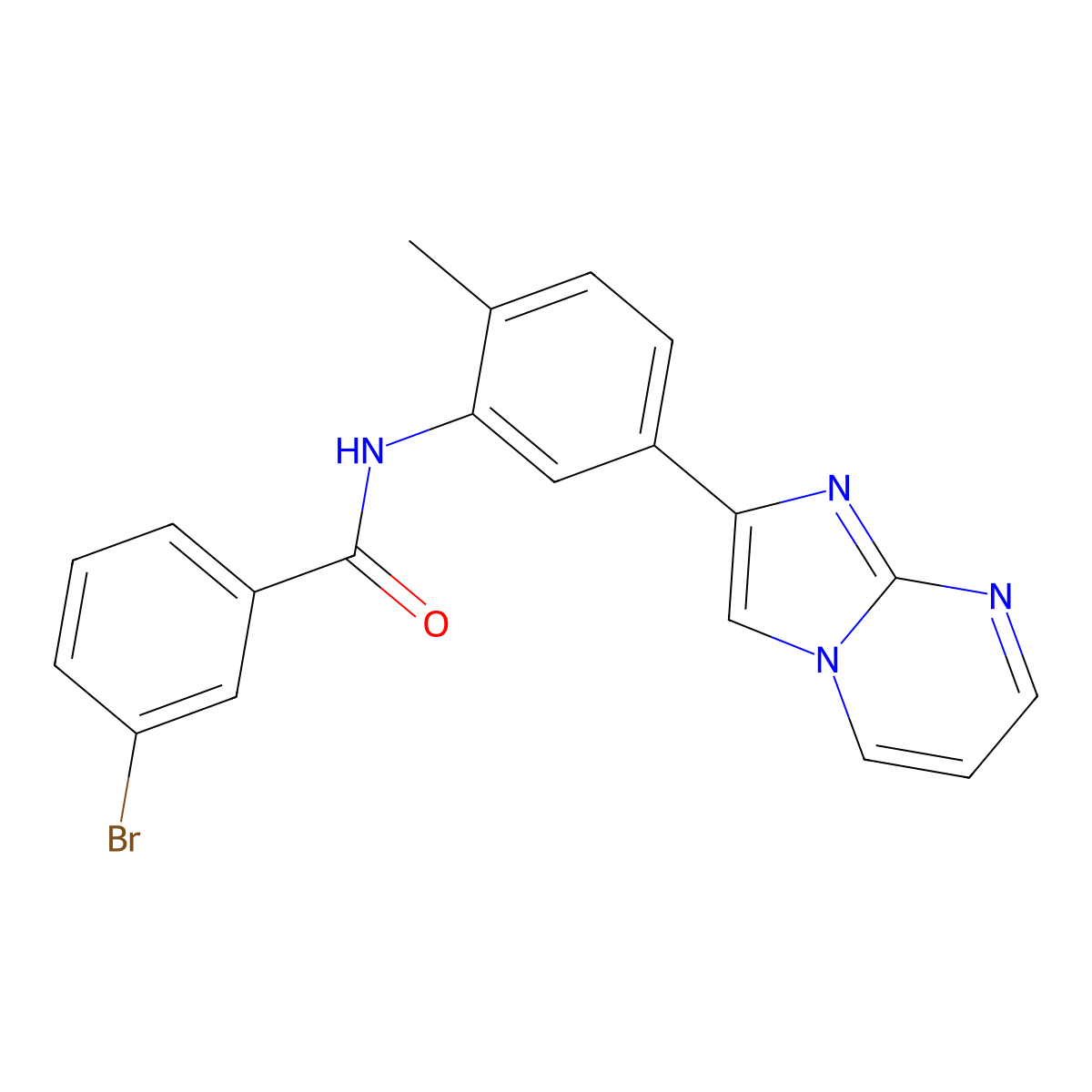 3-bromo-N-(5-{imidazo[1,2-a]pyrimidin-2-yl}-2-methylphenyl)benzamide molecular structure, CAS 847387-86-4