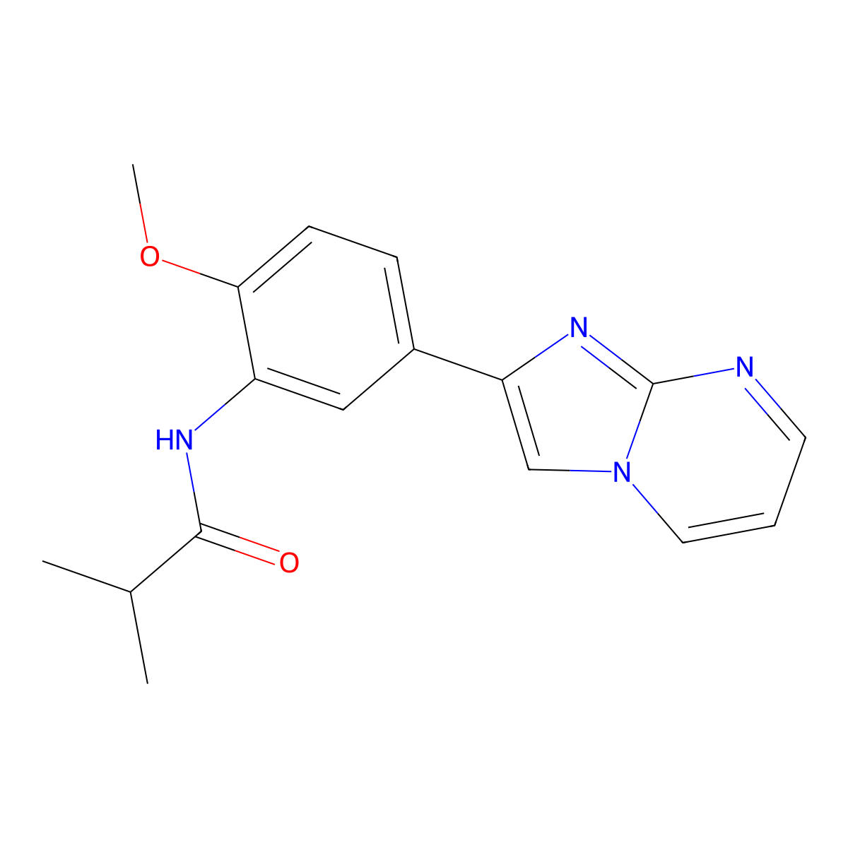 N-(5-imidazo[1,2-a]pyrimidin-2-yl-2-methoxyphenyl)-2-methylpropanamide molecular structure, CAS 847387-93-3