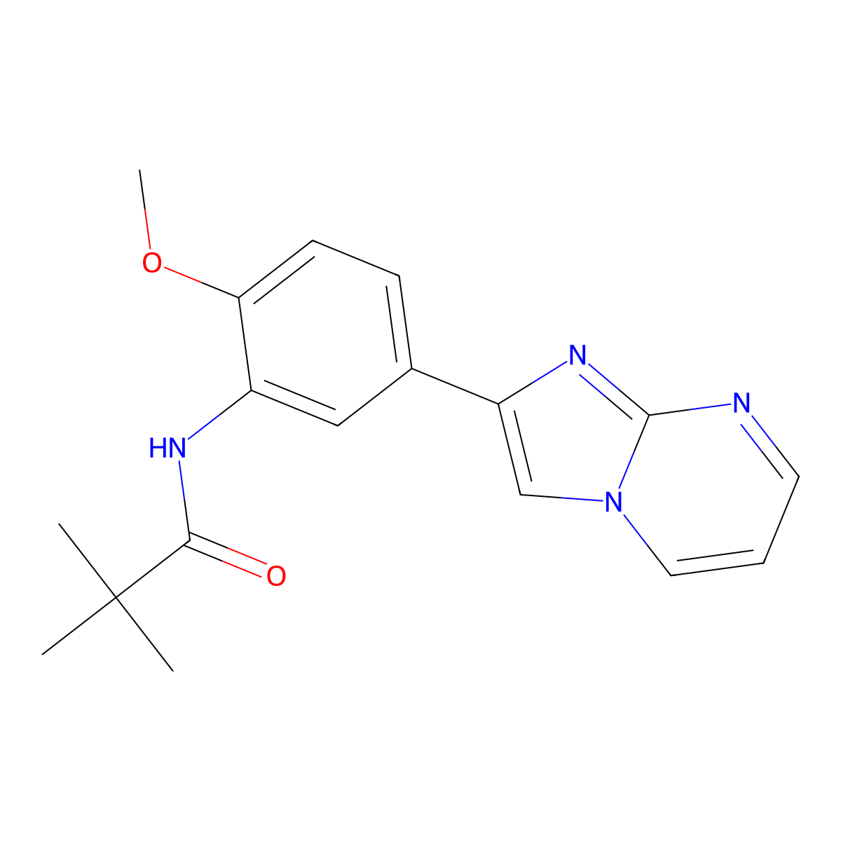 N-(5-(imidazo[1,2-a]pyrimidin-2-yl)-2-methoxyphenyl)pivalamide molecular structure, CAS 847387-94-4