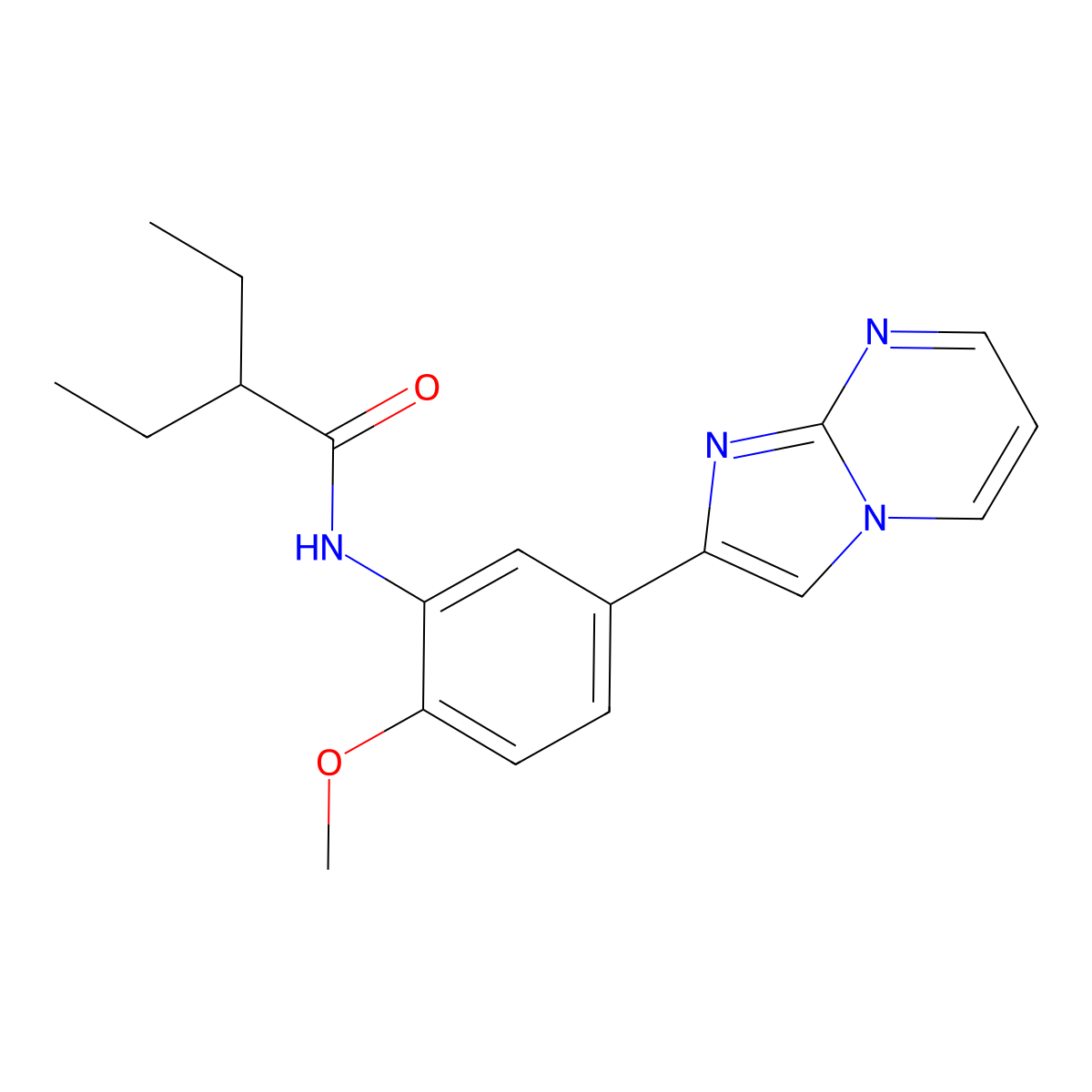 2-ethyl-N-(5-(imidazo[1,2-a]pyrimidin-2-yl)-2-methoxyphenyl)butanamide molecular structure, CAS 847387-95-5
