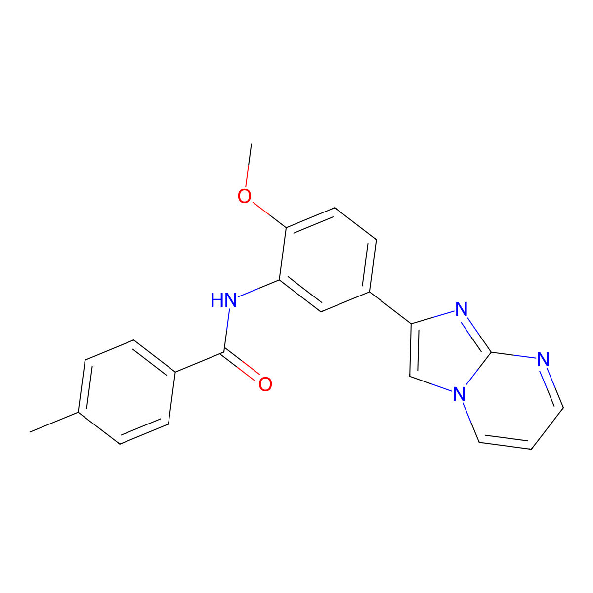 N-(5-(imidazo[1,2-a]pyrimidin-2-yl)-2-methoxyphenyl)-4-methylbenzamide molecular structure, CAS 847388-01-6