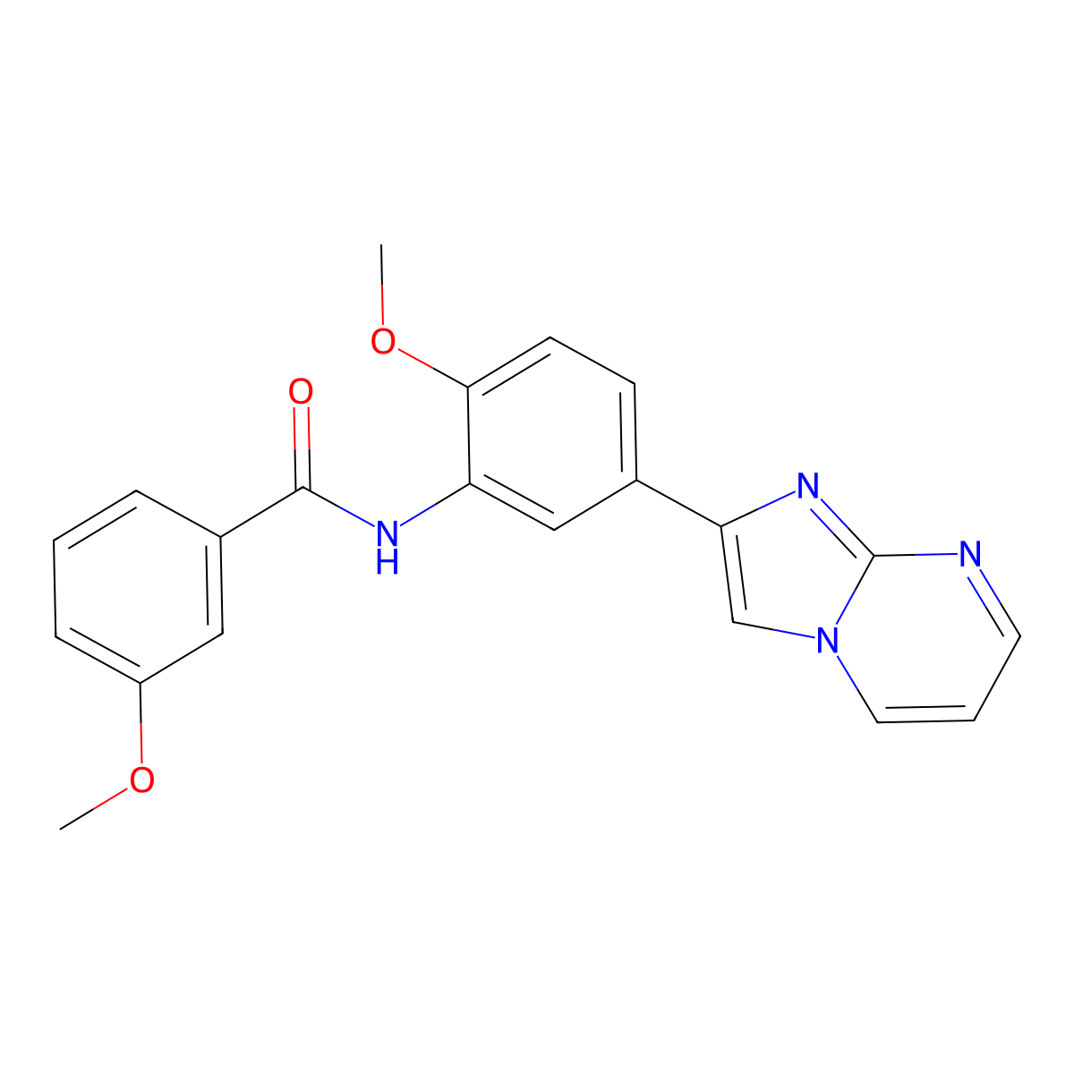 N-(5-imidazo[1,2-a]pyrimidin-2-yl-2-methoxyphenyl)-3-methoxybenzamide molecular structure, CAS 847388-04-9