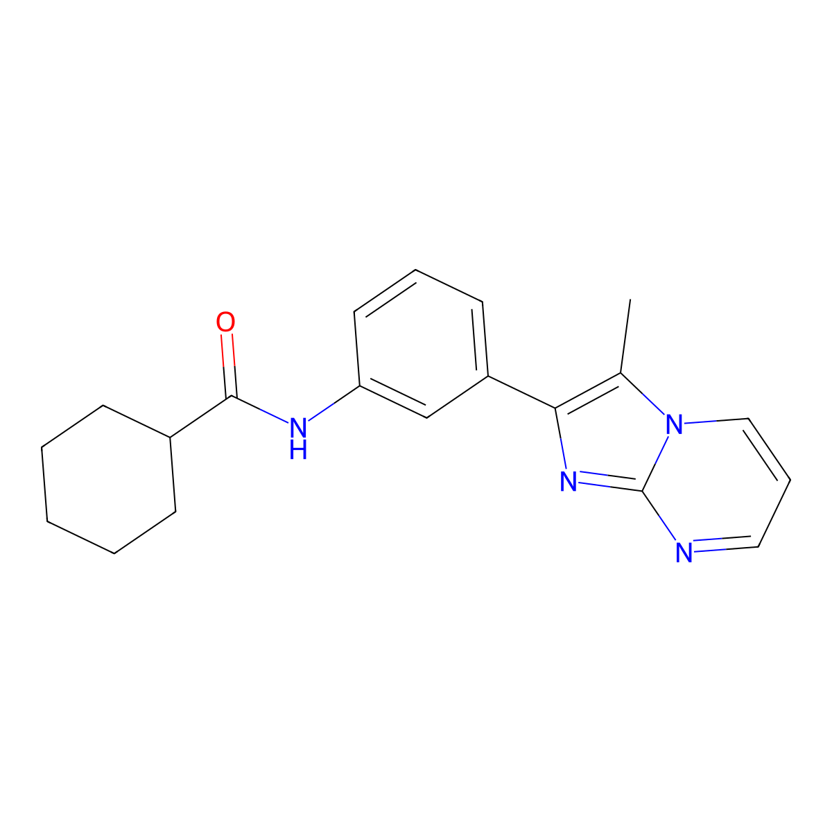 N-(3-{3-methylimidazo[1,2-a]pyrimidin-2-yl}phenyl)cyclohexanecarboxamide molecular structure, CAS 847388-33-4