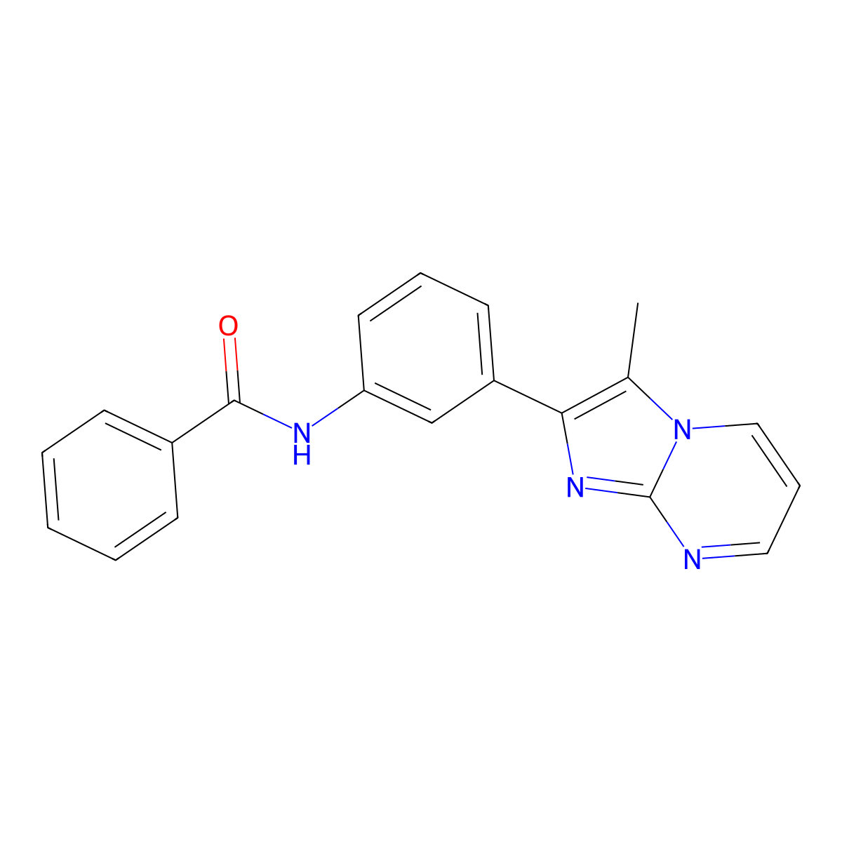 N-(3-(3-methylimidazo[1,2-a]pyrimidin-2-yl)phenyl)benzamide molecular structure, CAS 847388-35-6