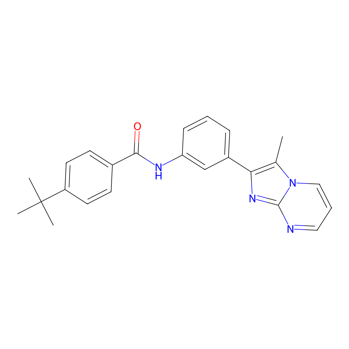4-tert-butyl-N-(3-{3-methylimidazo[1,2-a]pyrimidin-2-yl}phenyl)benzamide molecular structure, CAS 847388-36-7