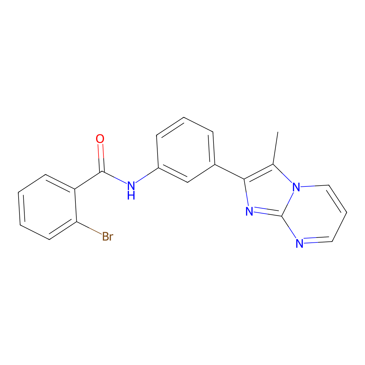 2-bromo-N-(3-(3-methylimidazo[1,2-a]pyrimidin-2-yl)phenyl)benzamide molecular structure, CAS 847388-39-0