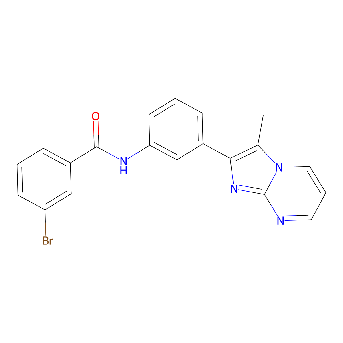 3-bromo-N-(3-(3-methylimidazo[1,2-a]pyrimidin-2-yl)phenyl)benzamide molecular structure, CAS 847388-40-3