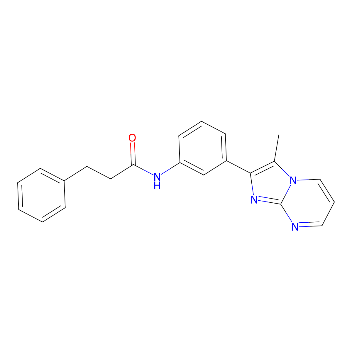 N-(3-{3-methylimidazo[1,2-a]pyrimidin-2-yl}phenyl)-3-phenylpropanamide molecular structure, CAS 847388-42-5