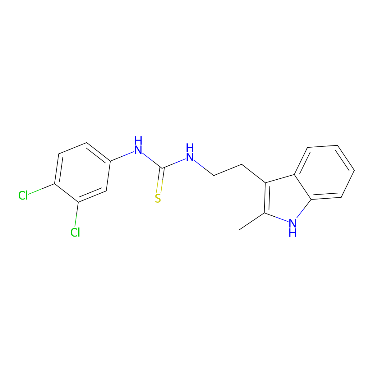 1-(3,4-dichlorophenyl)-3-[2-(2-methyl-1H-indol-3-yl)ethyl]thiourea molecular structure, CAS 847388-72-1