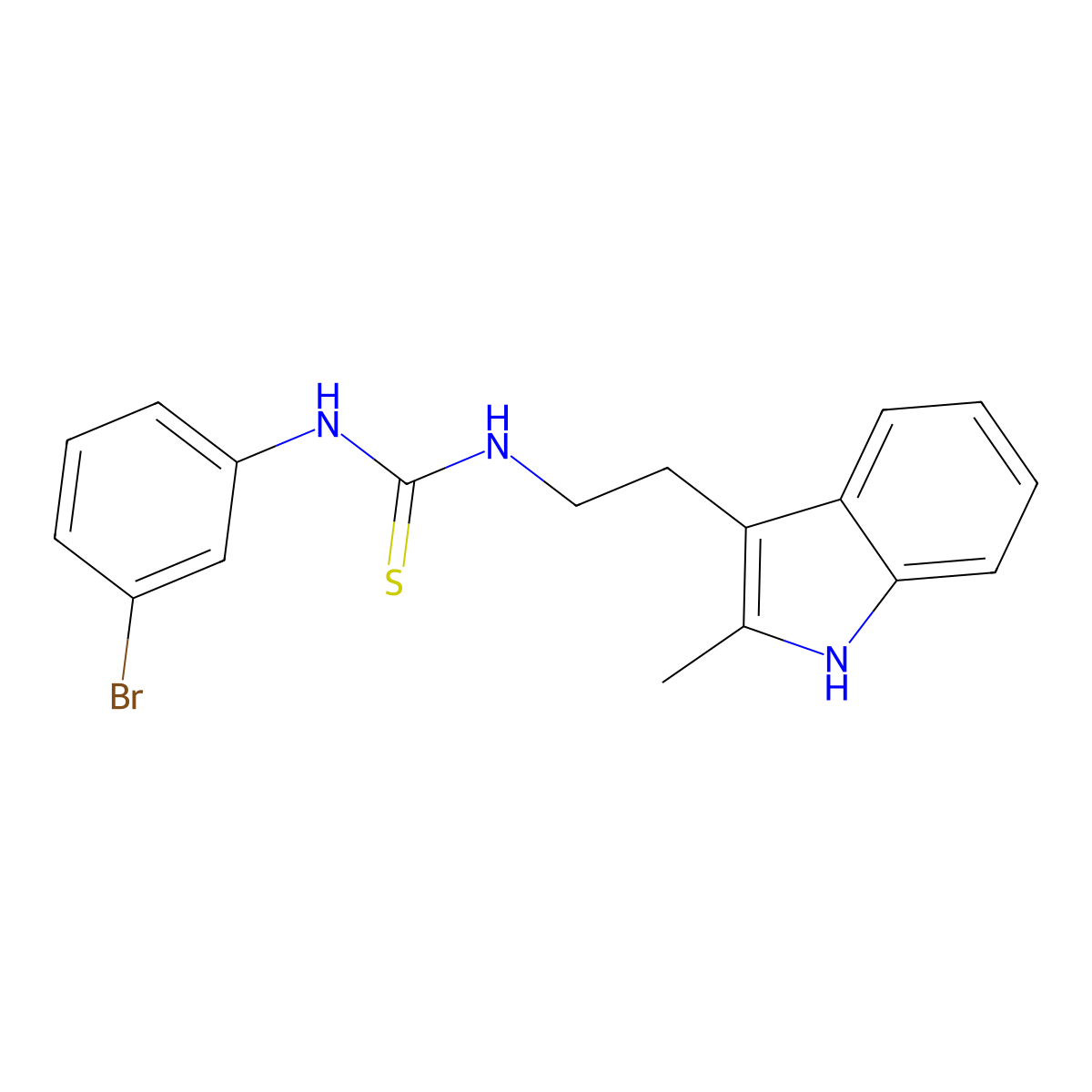 1-(3-bromophenyl)-3-[2-(2-methyl-1H-indol-3-yl)ethyl]thiourea molecular structure, CAS 847388-74-3