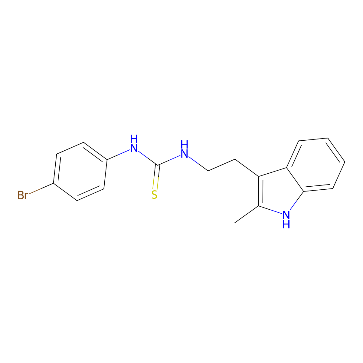 1-(4-bromophenyl)-3-[2-(2-methyl-1H-indol-3-yl)ethyl]thiourea molecular structure, CAS 847388-75-4