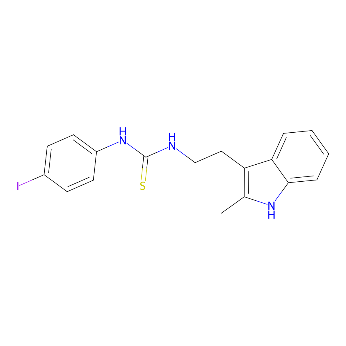 1-(4-iodophenyl)-3-[2-(2-methyl-1H-indol-3-yl)ethyl]thiourea molecular structure, CAS 847388-76-5