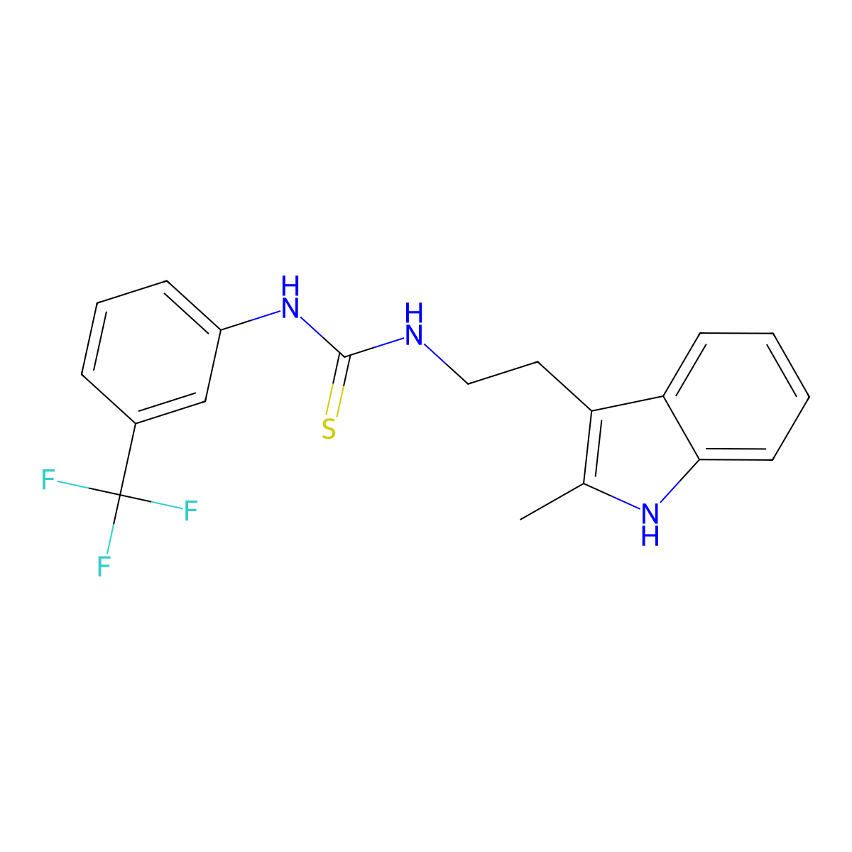 1-(2-(2-methyl-1H-indol-3-yl)ethyl)-3-(3-(trifluoromethyl)phenyl)thiourea molecular structure, CAS 847388-77-6