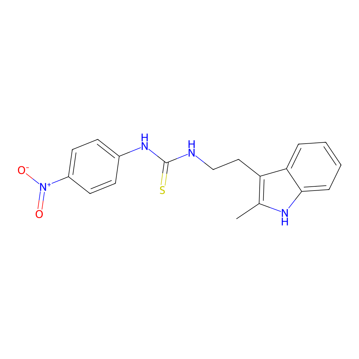 1-(2-(2-methyl-1H-indol-3-yl)ethyl)-3-(4-nitrophenyl)thiourea molecular structure, CAS 847388-79-8