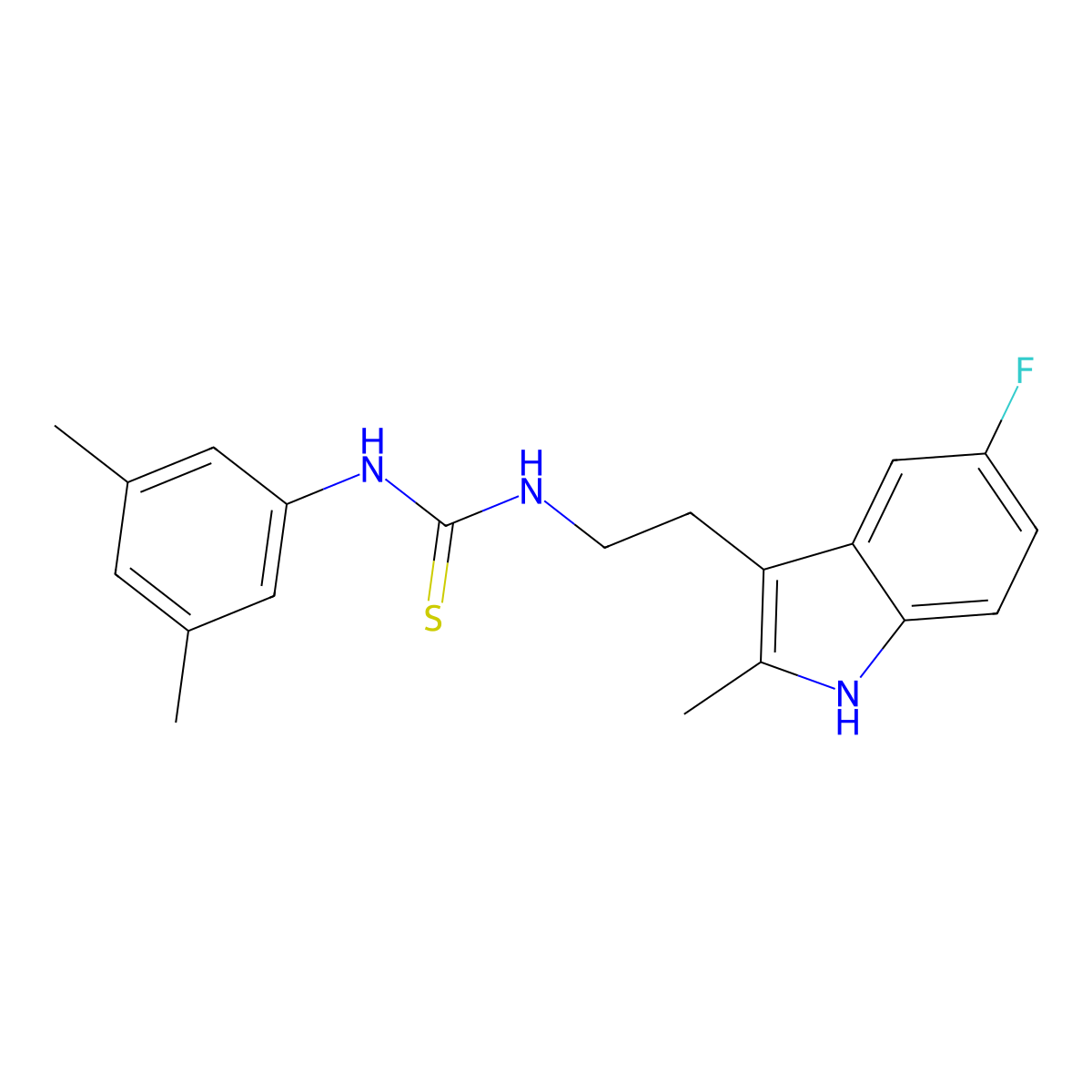 1-(3,5-dimethylphenyl)-3-[2-(5-fluoro-2-methyl-1H-indol-3-yl)ethyl]thiourea molecular structure, CAS 847388-95-8