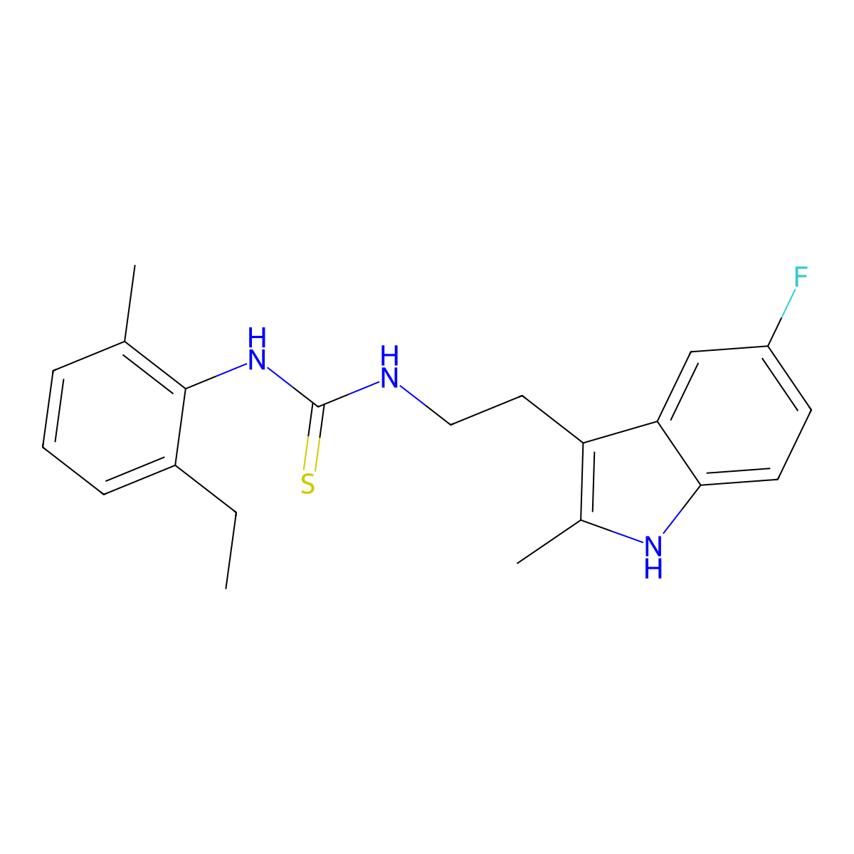 1-(2-ethyl-6-methylphenyl)-3-[2-(5-fluoro-2-methyl-1H-indol-3-yl)ethyl]thiourea molecular structure, CAS 847388-96-9
