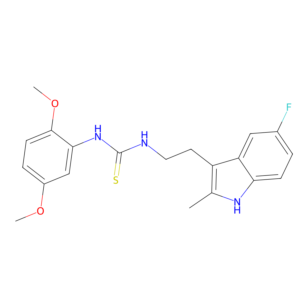 1-(2,5-dimethoxyphenyl)-3-[2-(5-fluoro-2-methyl-1H-indol-3-yl)ethyl]thiourea molecular structure, CAS 847389-01-9