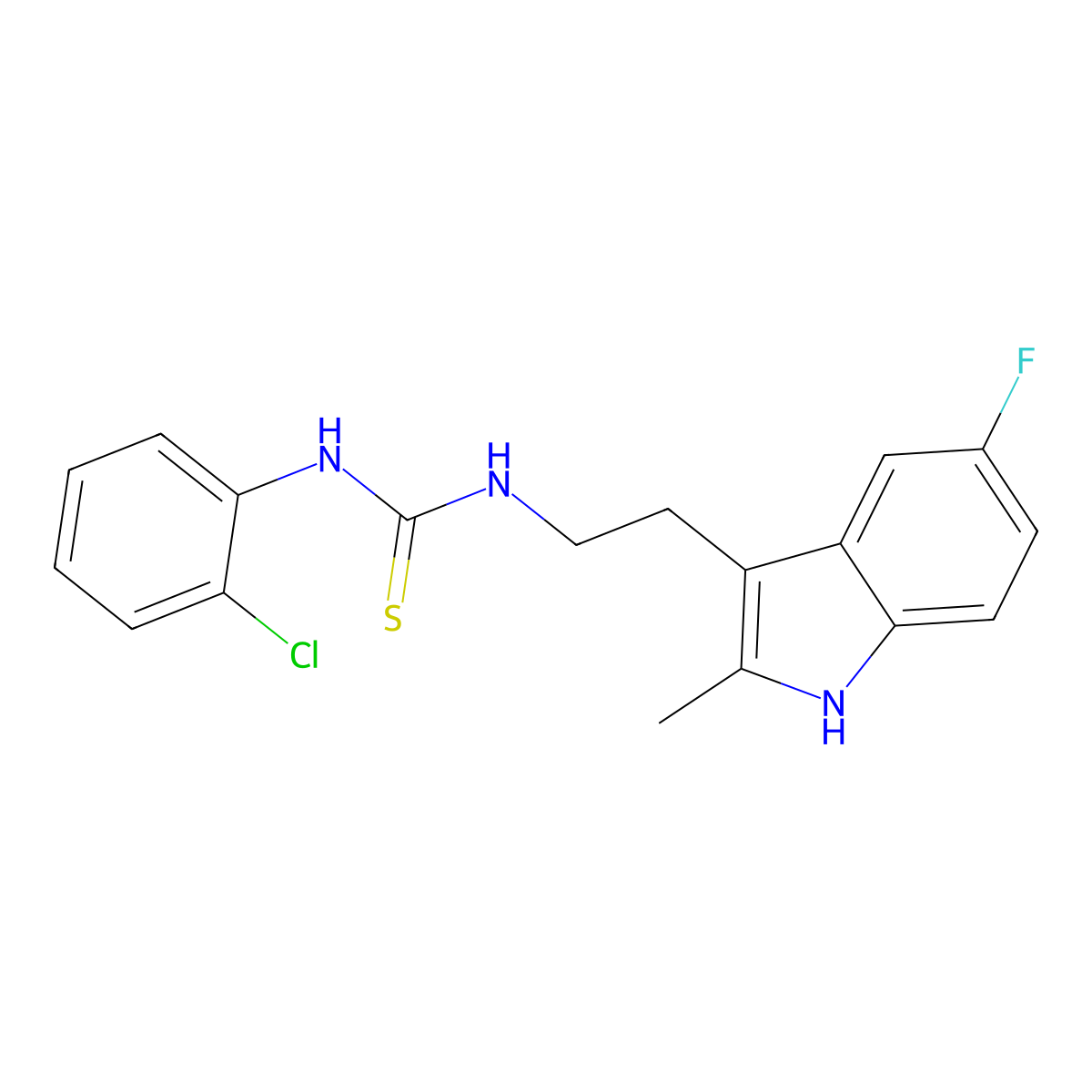 1-(2-chlorophenyl)-3-[2-(5-fluoro-2-methyl-1H-indol-3-yl)ethyl]thiourea molecular structure, CAS 847389-05-3