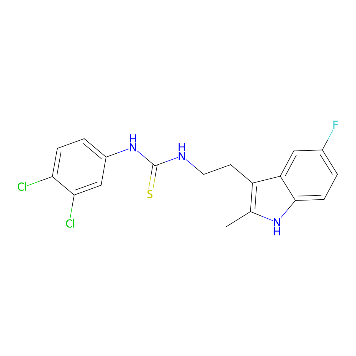 1-(3,4-dichlorophenyl)-3-[2-(5-fluoro-2-methyl-1H-indol-3-yl)ethyl]thiourea molecular structure, CAS 847389-08-6