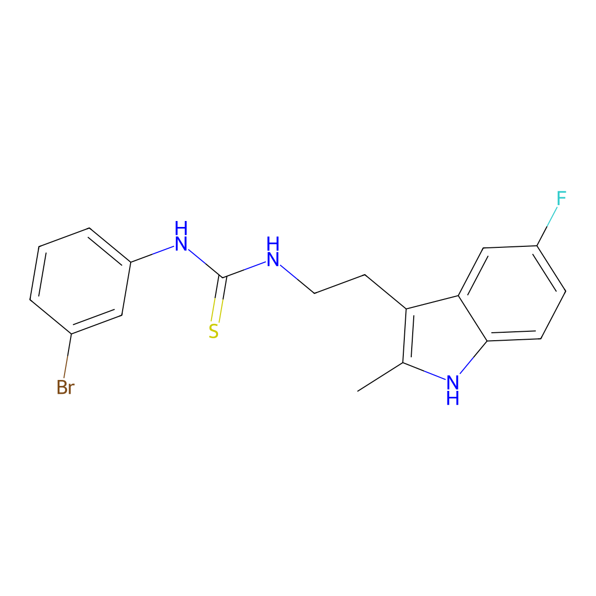 1-(3-bromophenyl)-3-(2-(5-fluoro-2-methyl-1H-indol-3-yl)ethyl)thiourea molecular structure, CAS 847389-10-0