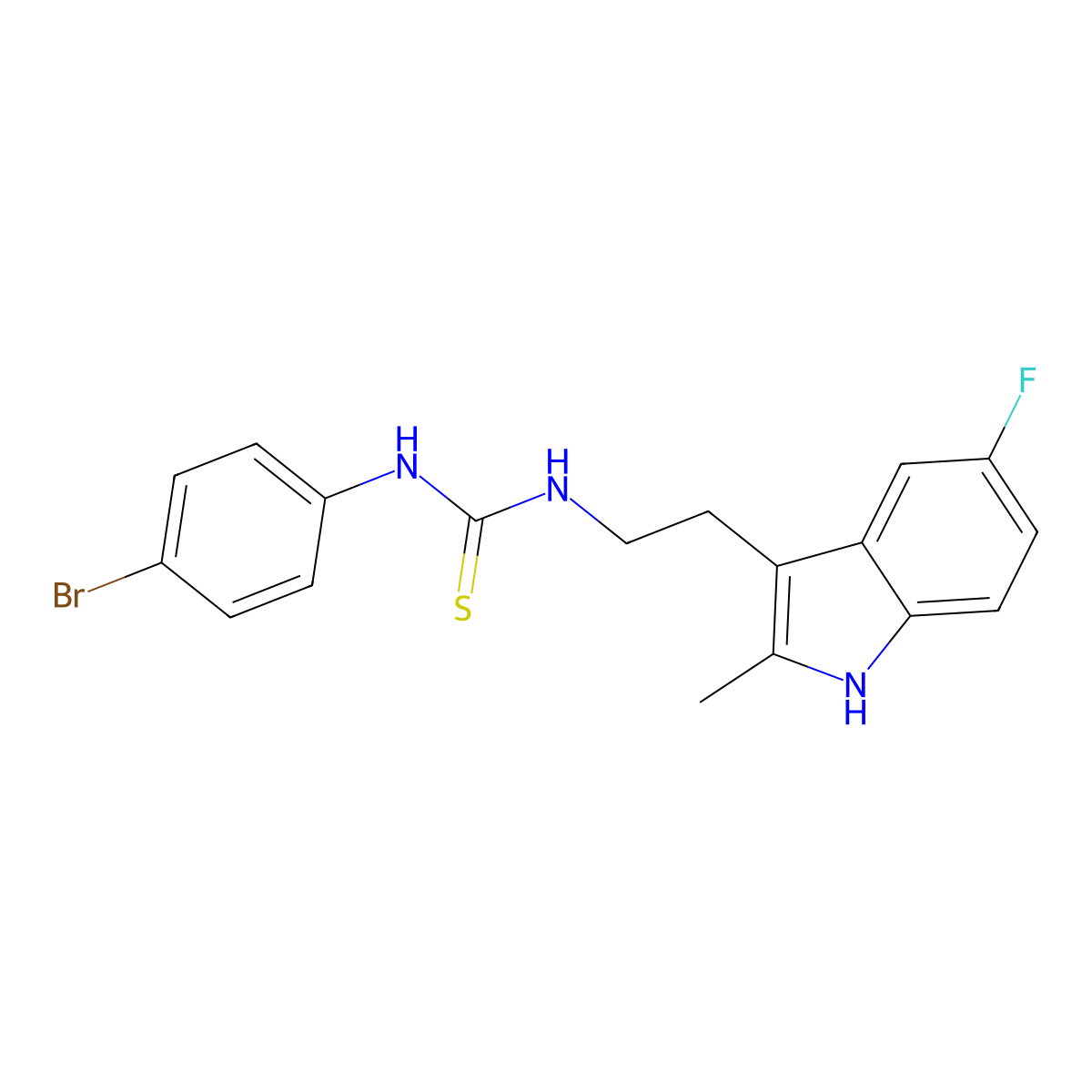 1-(4-bromophenyl)-3-[2-(5-fluoro-2-methyl-1H-indol-3-yl)ethyl]thiourea molecular structure, CAS 847389-11-1