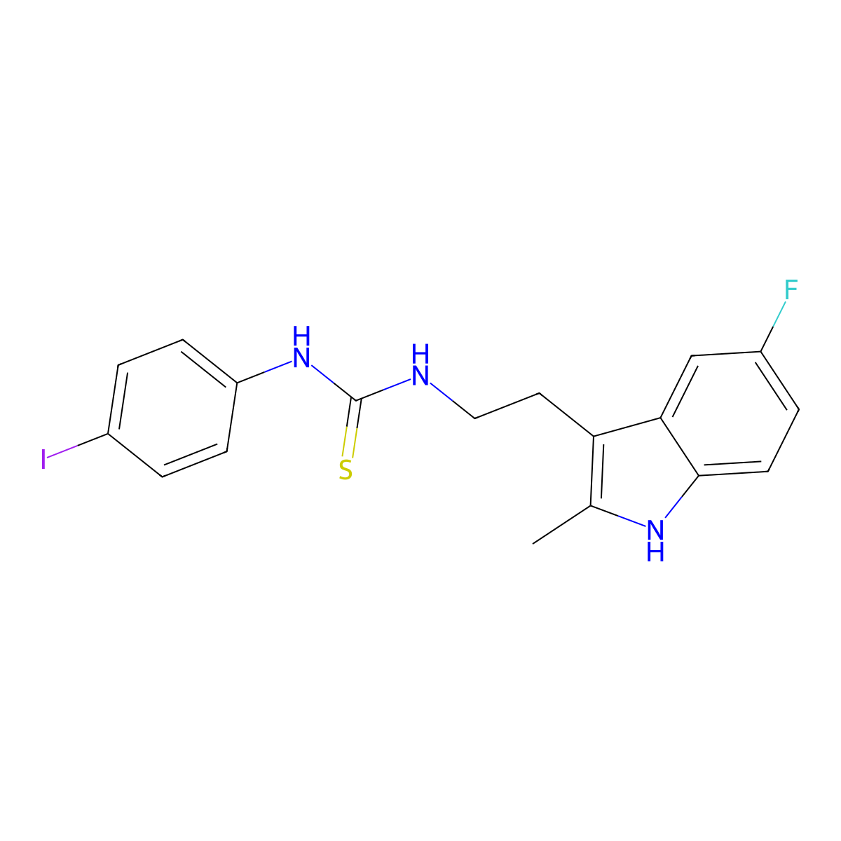 1-(2-(5-fluoro-2-methyl-1H-indol-3-yl)ethyl)-3-(4-iodophenyl)thiourea molecular structure, CAS 847389-12-2
