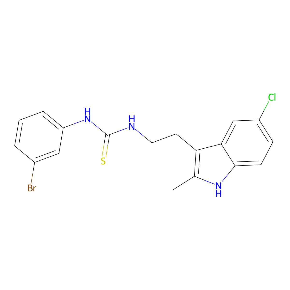 1-(3-bromophenyl)-3-(2-(5-chloro-2-methyl-1H-indol-3-yl)ethyl)thiourea molecular structure, CAS 847389-47-3